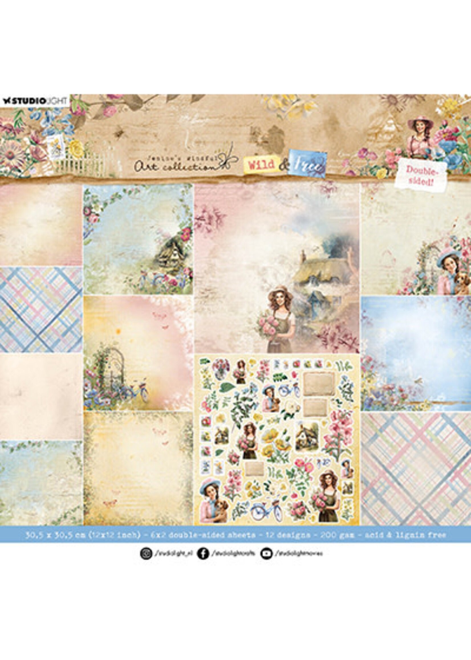 JMA-WAF-DPP182 - Paper Pad Double-sided scrapbooking Wild & Free nr.182