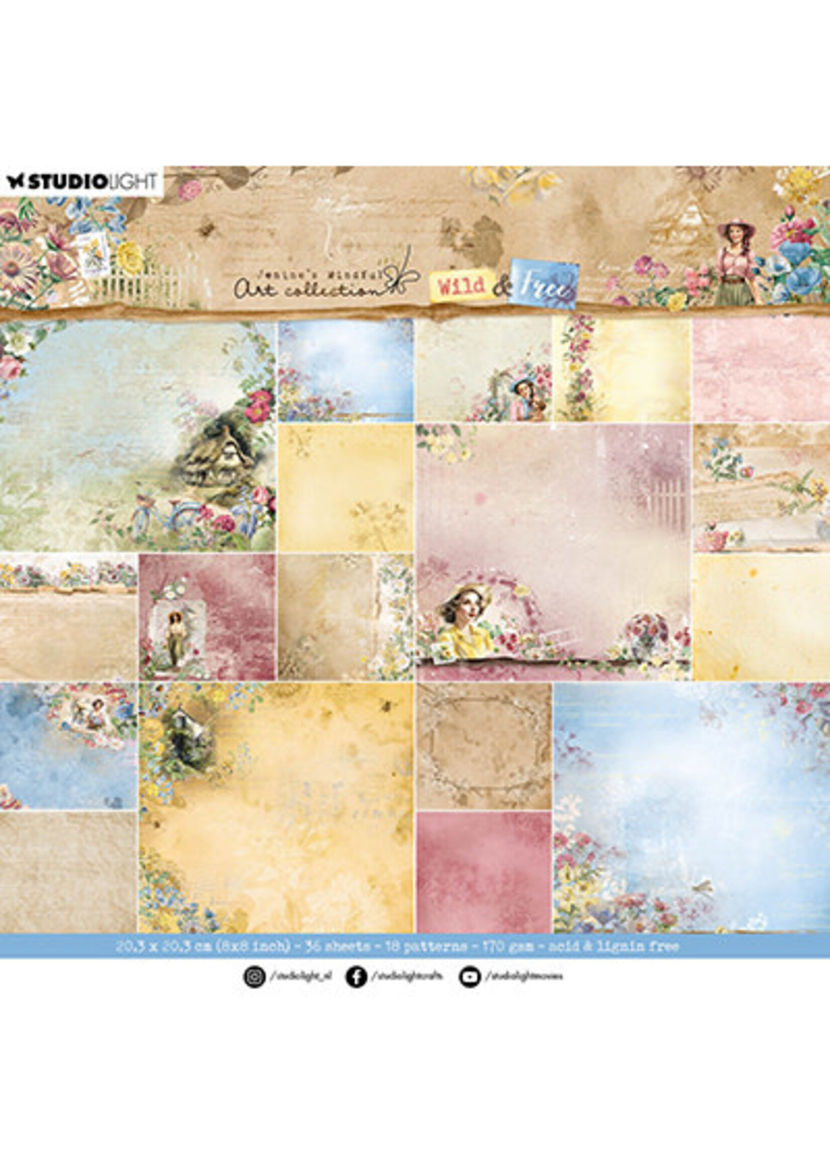 JMA-WAF-DPP183 - Paper Pad Background designs Wild & Free nr.183