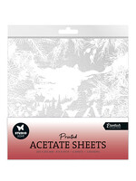 SL-ES-ACS07 - Acetate sheet Snowy town, pine & verses Essentials nr.07