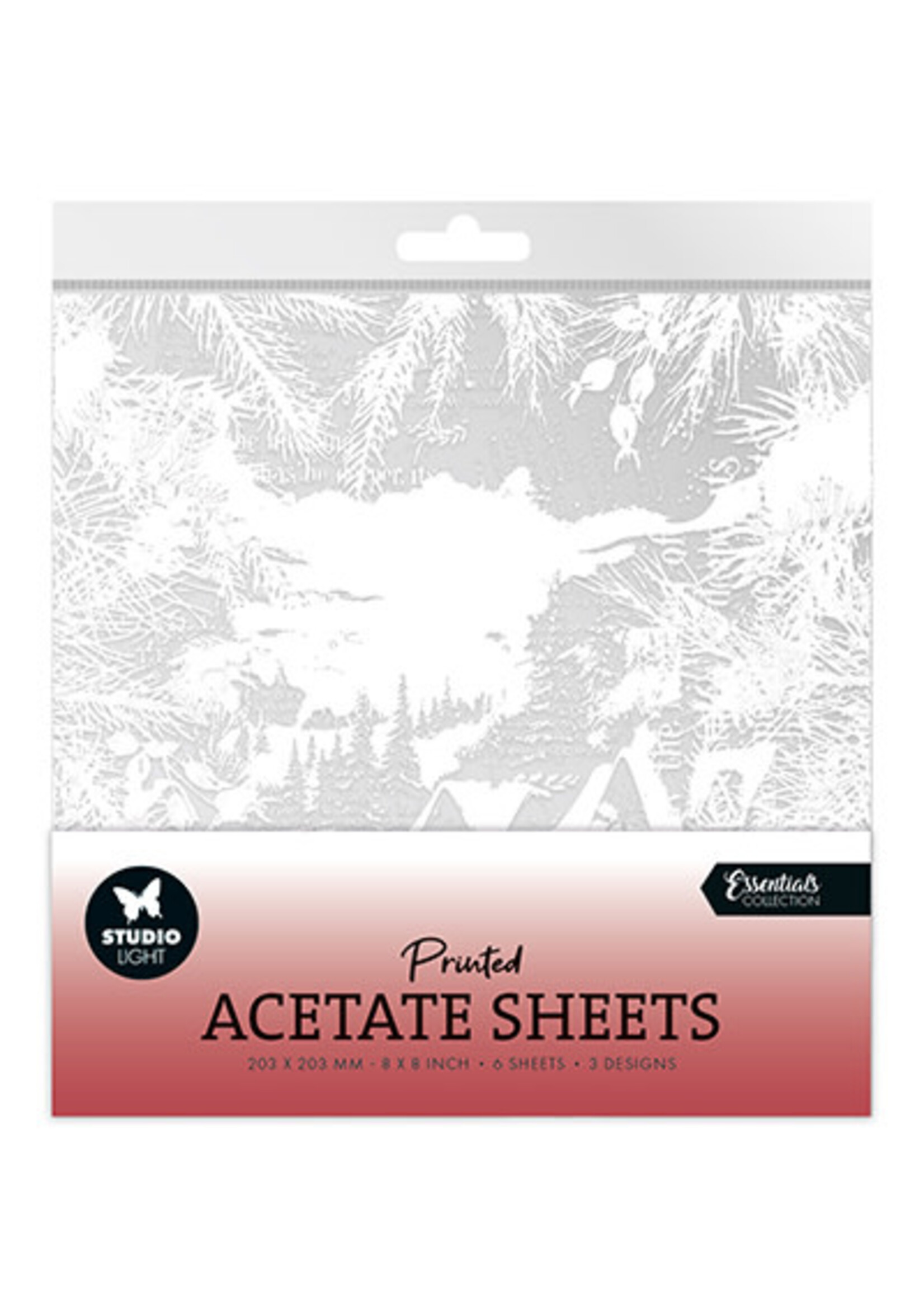 SL-ES-ACS07 - Acetate sheet Snowy town, pine & verses Essentials nr.07