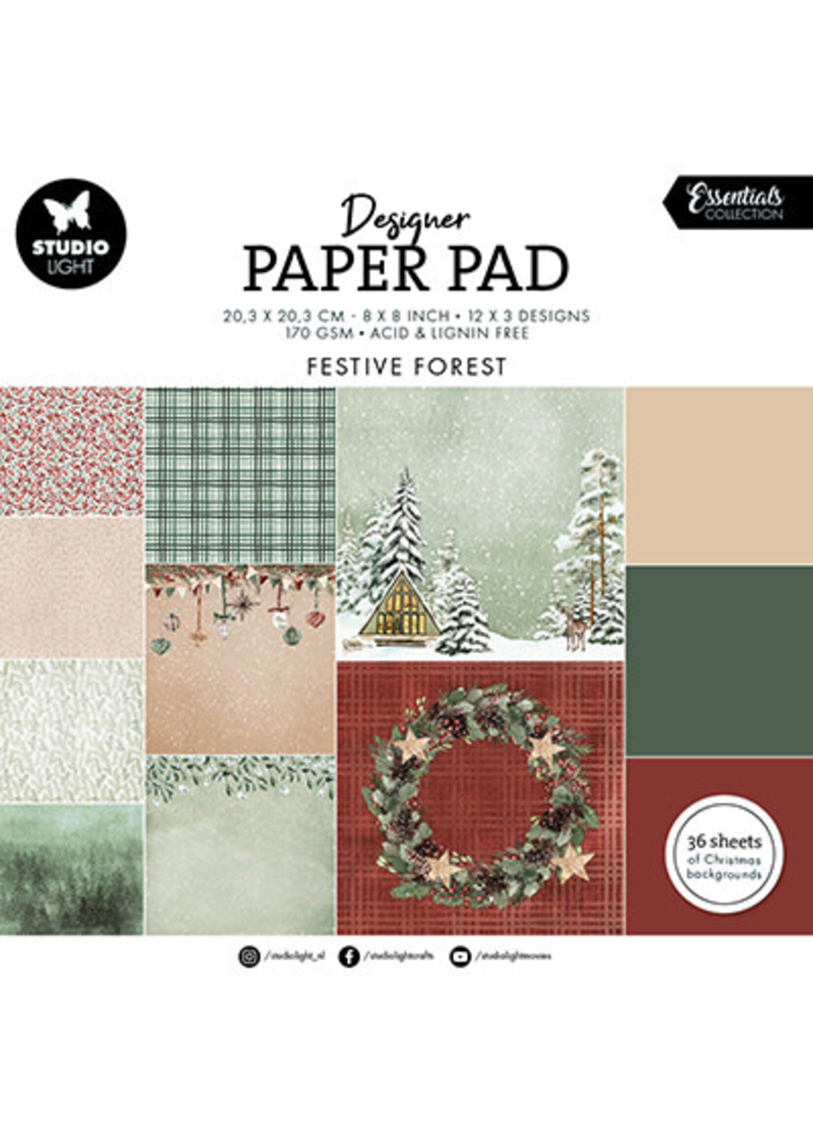 SL-ES-DPP200 - Paper Pad Festive Forest Essentials nr.200