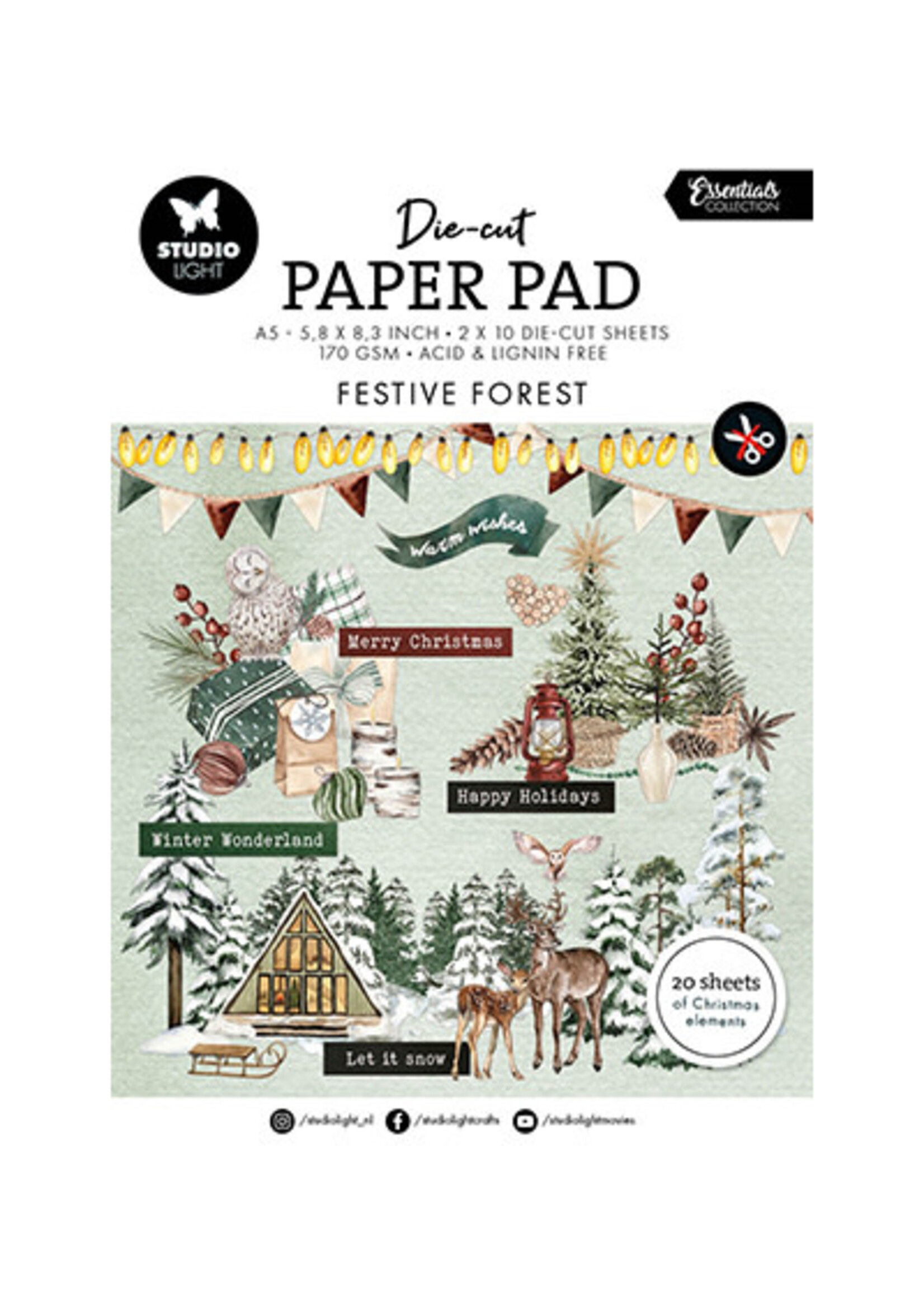 SL-ES-DCPP204 - Paper Pad Festive Forest Essentials nr.204