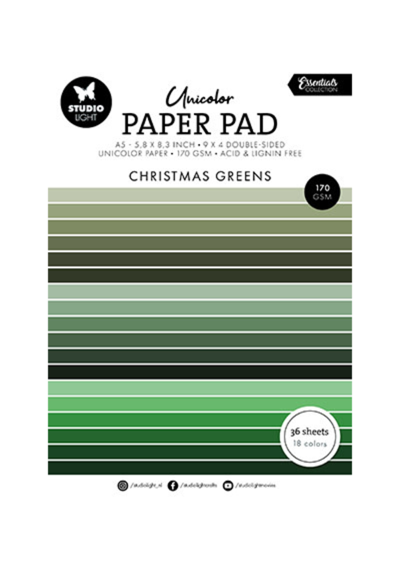 SL-ES-UPP206 - Paper Pad Christmas greens Essentials nr.206