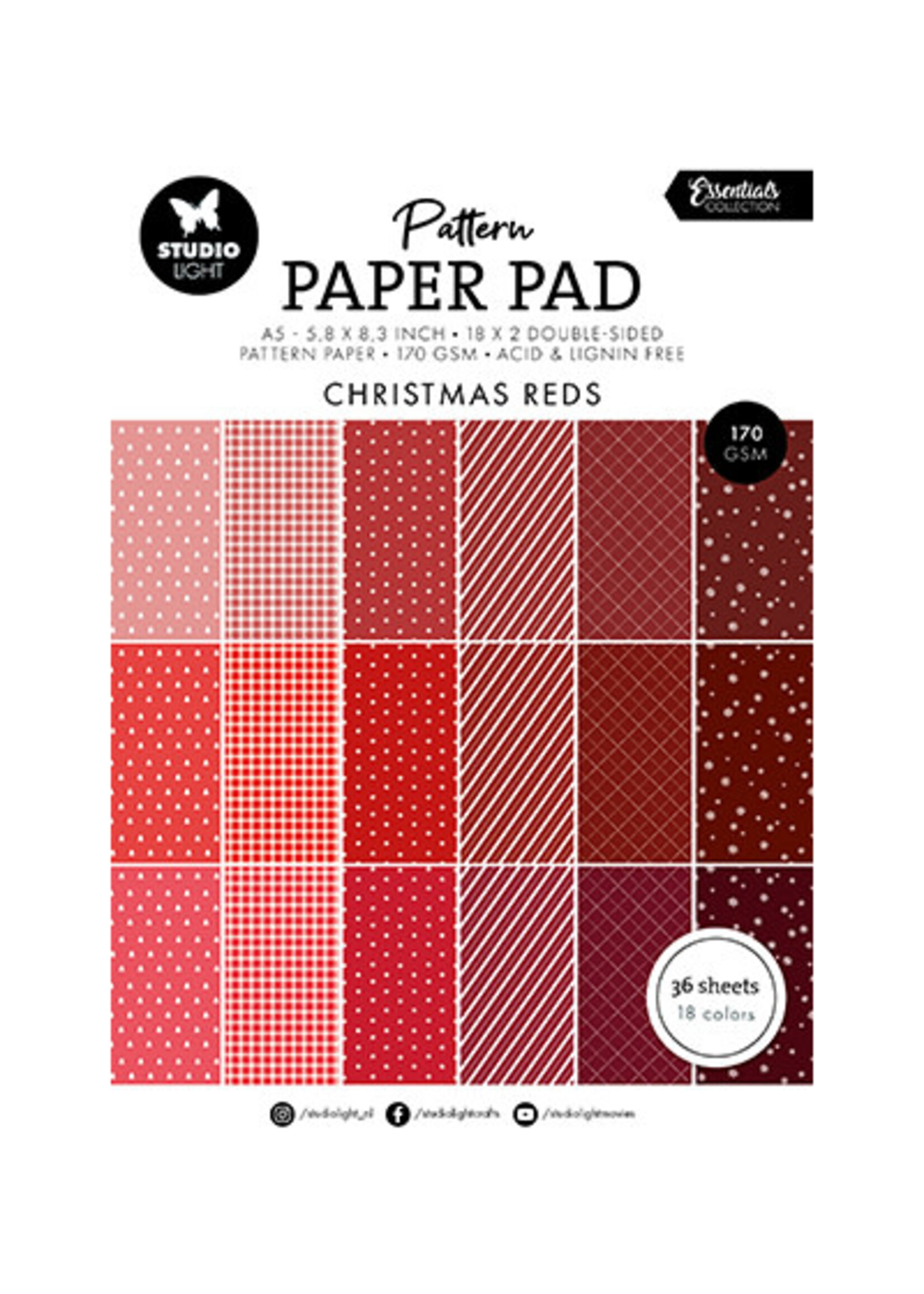 SL-ES-PPP207 - Paper Pad Christmas reds Essentials nr.207