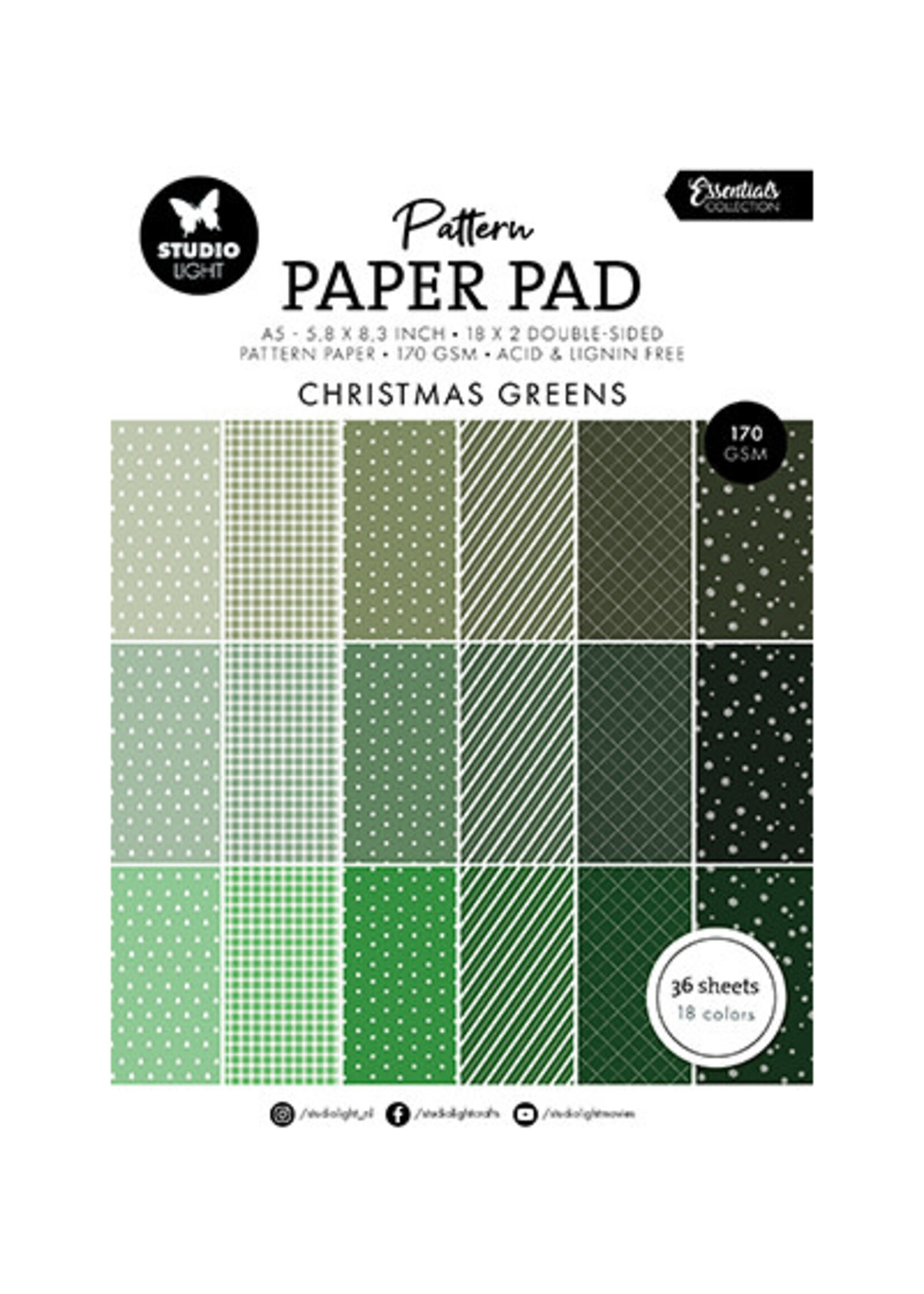 SL-ES-PPP208 - Paper Pad Christmas greens Essentials nr.208