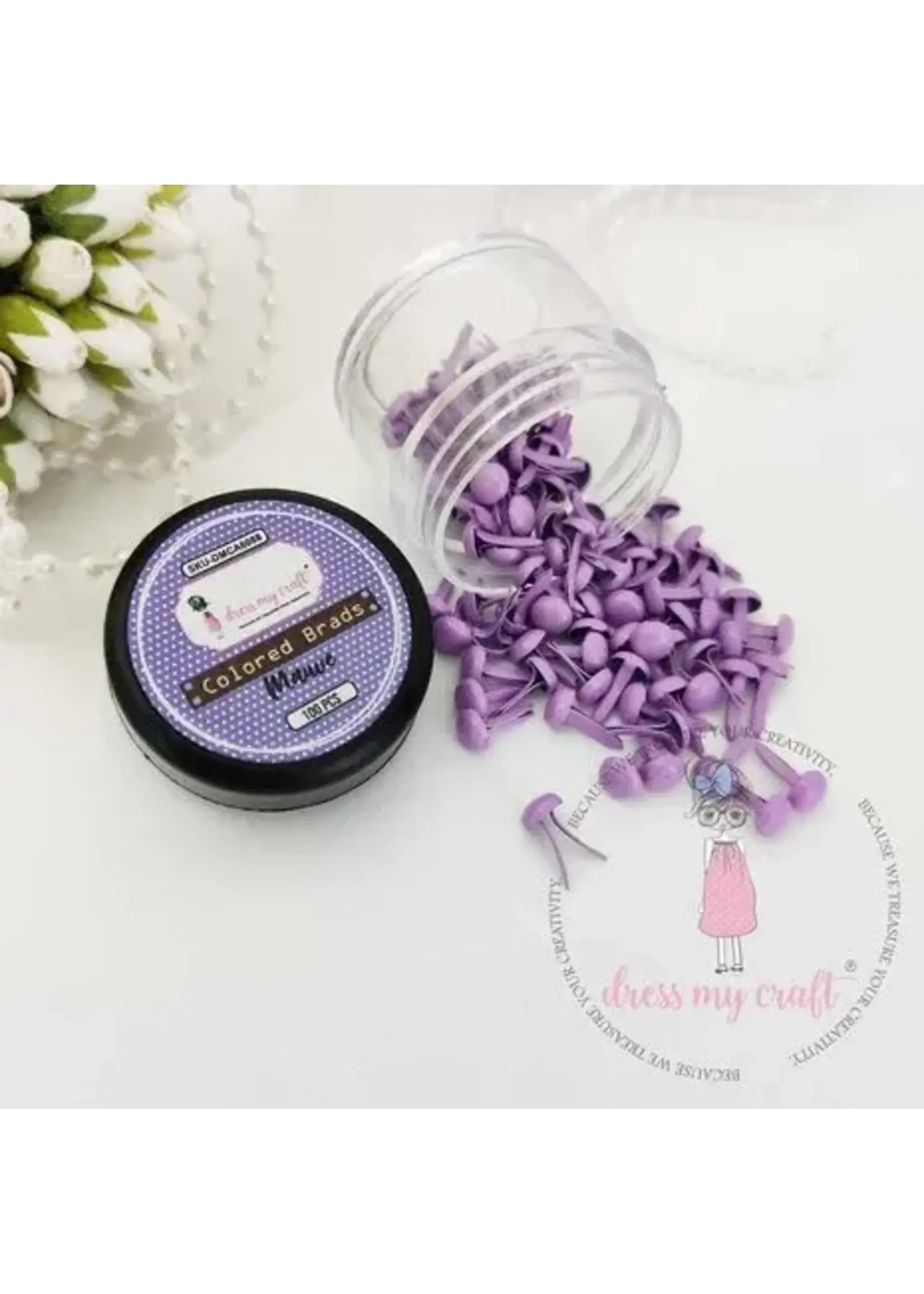 Brads Colored Mauve (100pcs) (DMCA6088)