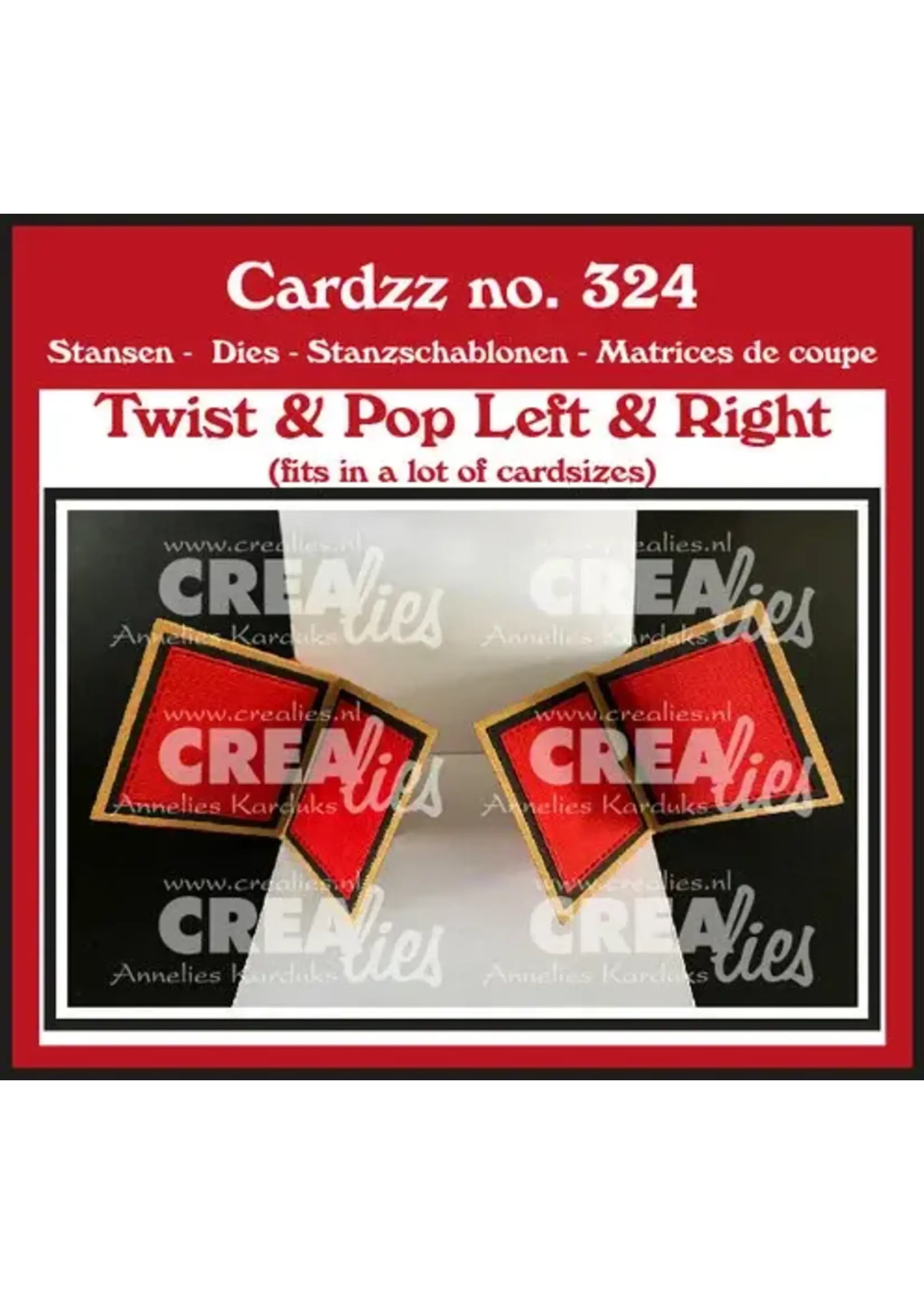 Cardzz Stansen No. 324 Twist & Pop Links & Rechts (voor Kaart met Vouw aan de Bovenkant) (CLCZ324)