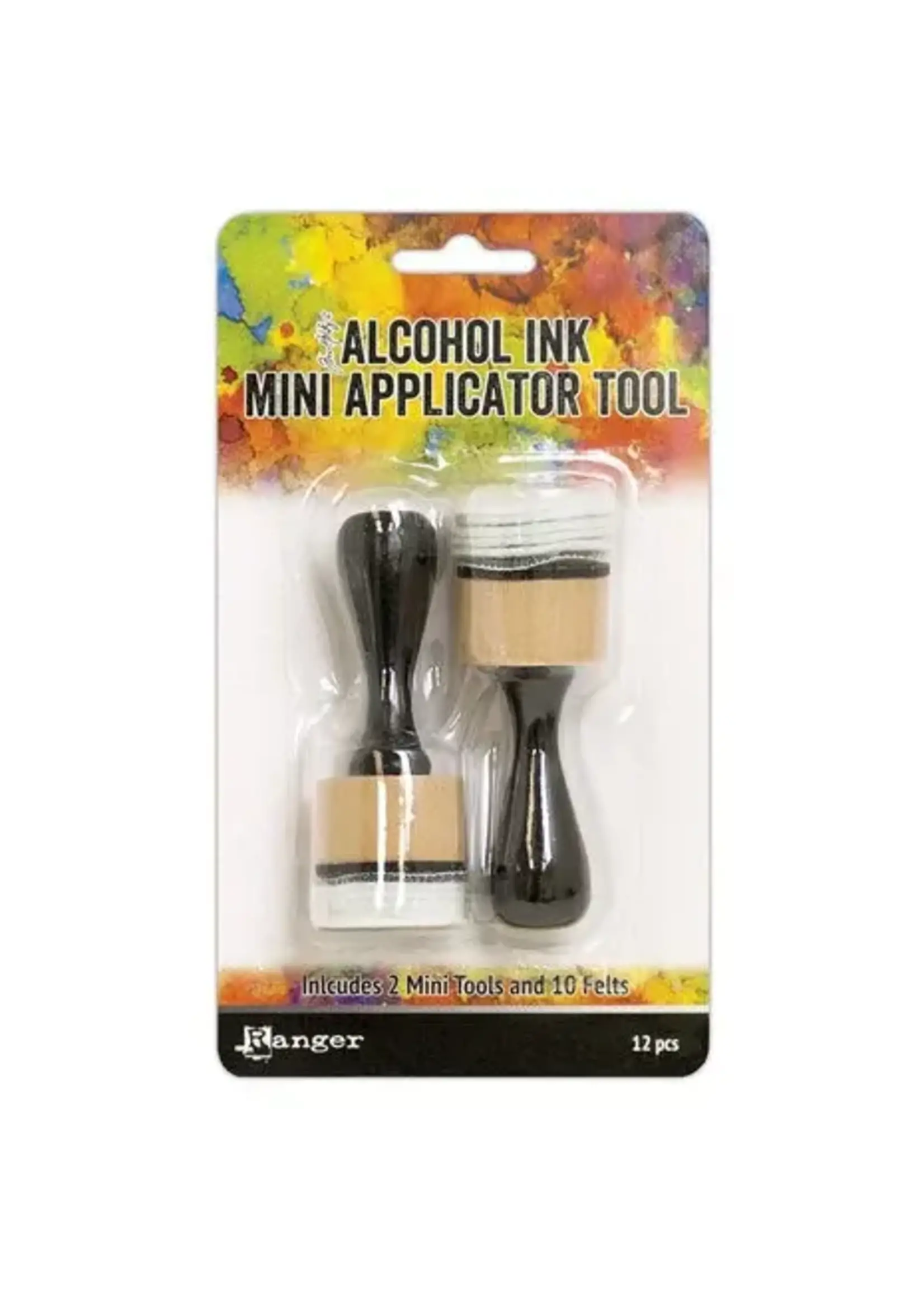 Tim Holtz Alcohol Ink Applicator Tool Mini - w/ Round Felts (2 Tools/10 Felts) (TAC62158)