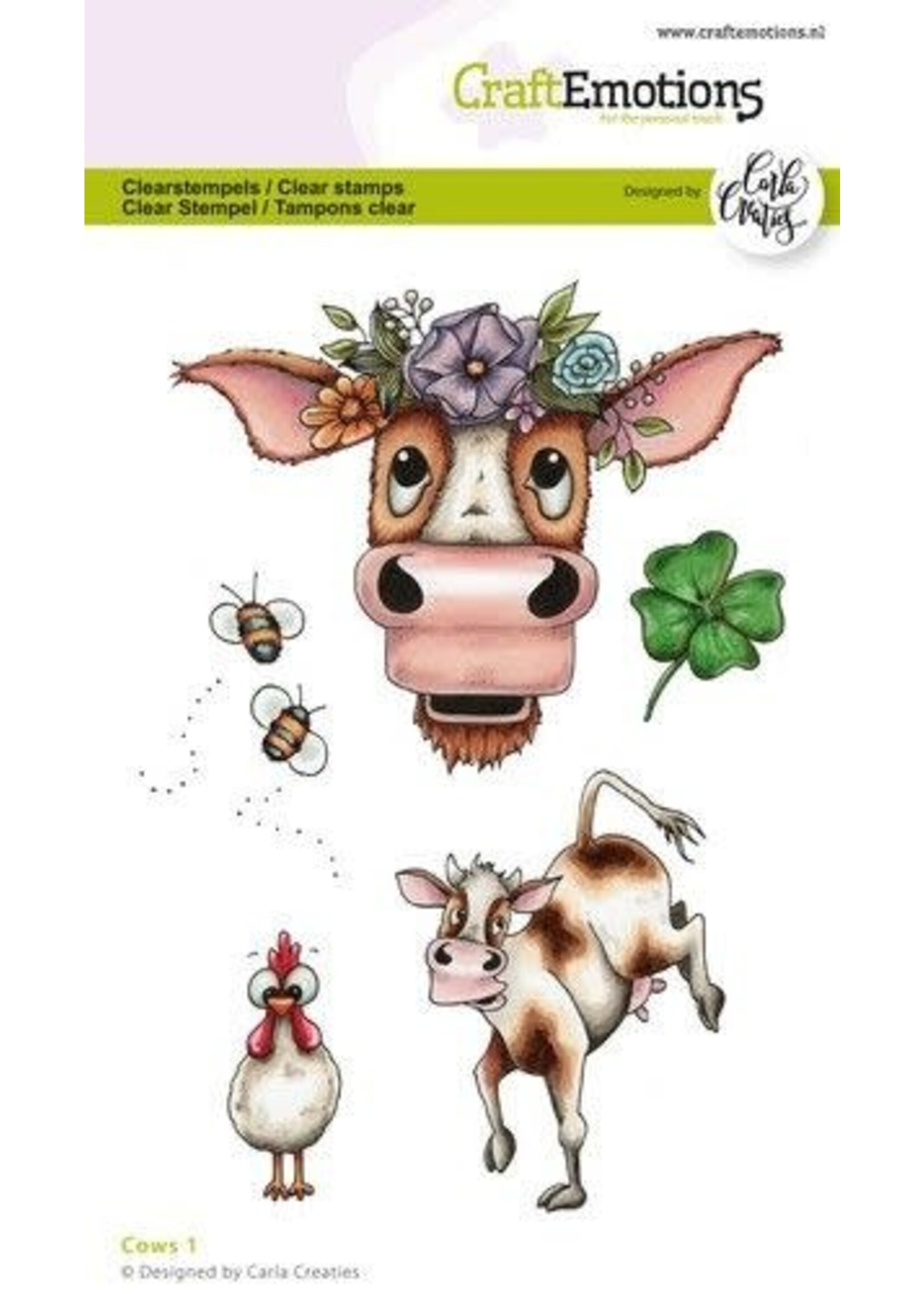 CraftEmotions clearstamps A6 - Cows 1 Carla Creaties (04-24) Artikelnummer 130501/1583