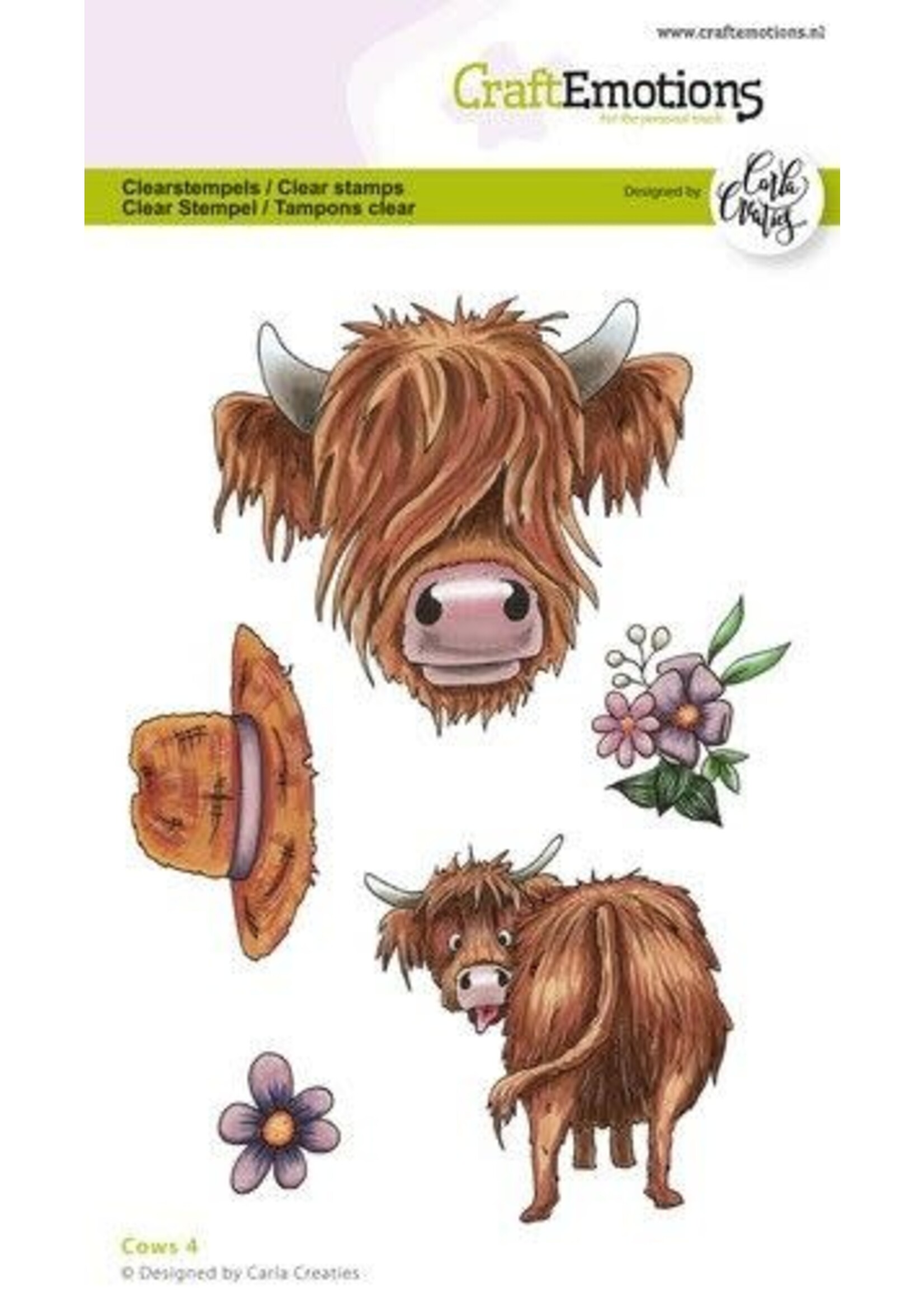 CraftEmotions clearstamps A6 - Cows 4 Carla Creaties (04-24) Artikelnummer 130501/1586