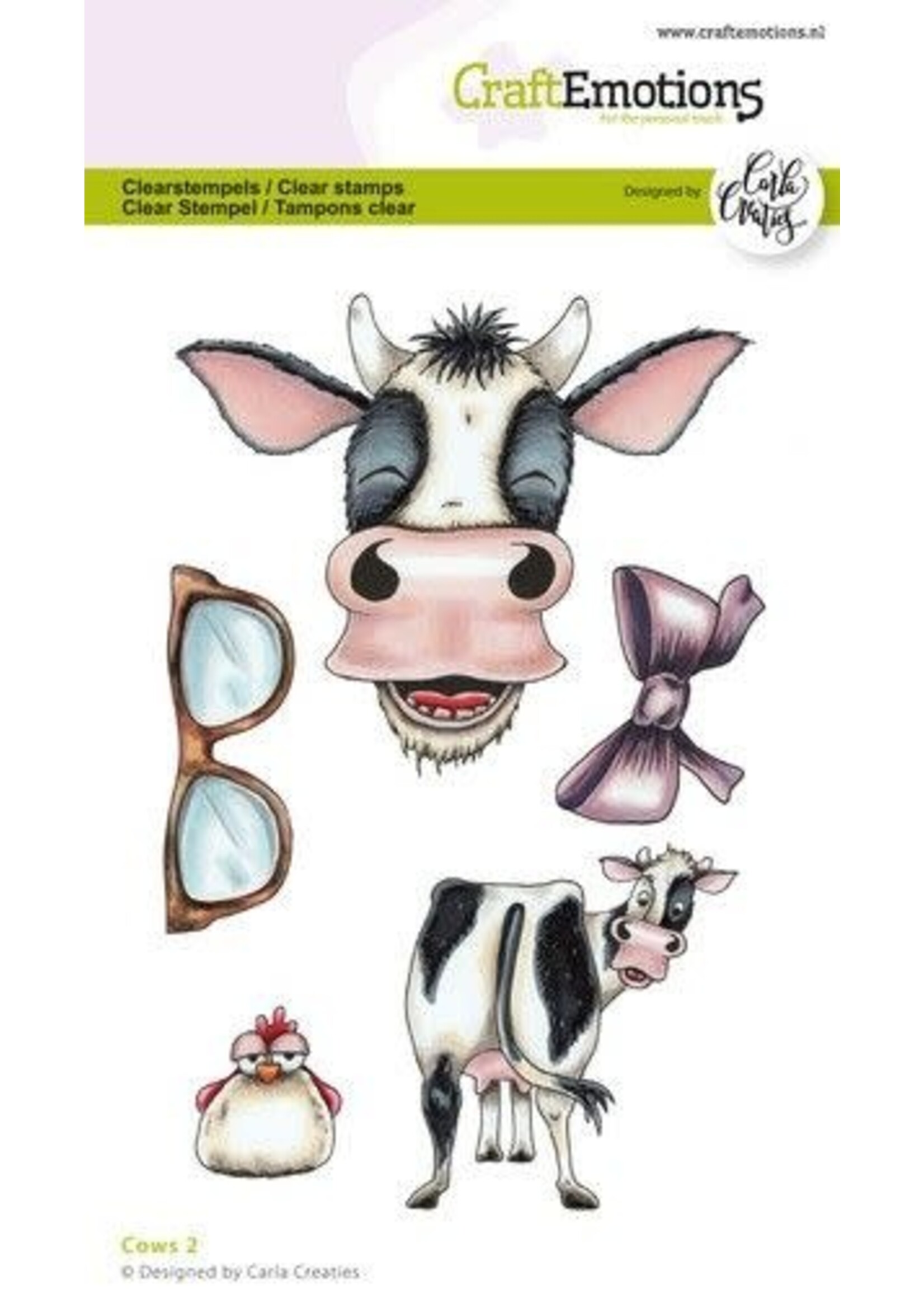 CraftEmotions clearstamps A6 - Cows 2 Carla Creaties (04-24) Artikelnummer 130501/1584