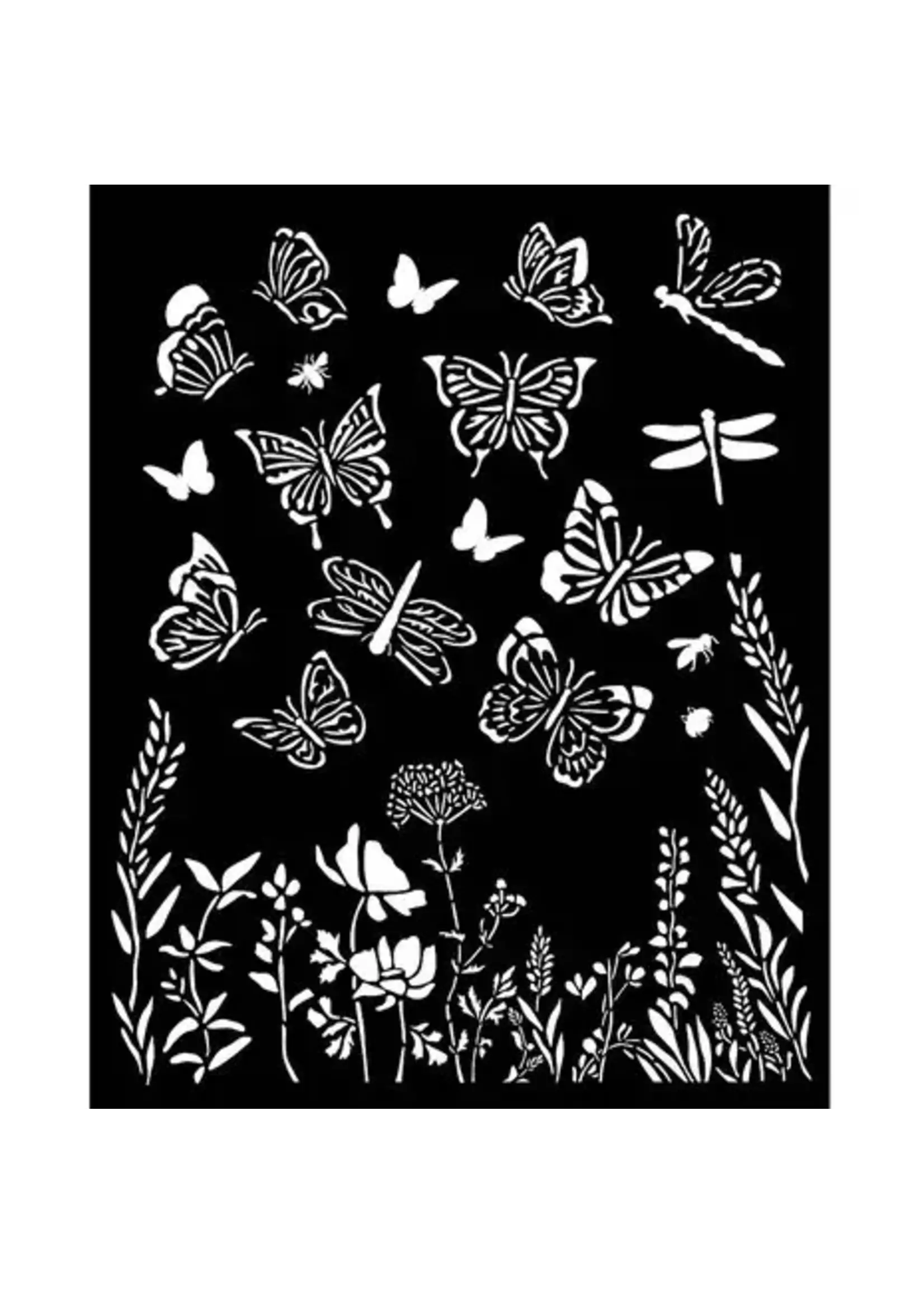 Lavender Thick Stencil 20x25cm Butterflies (KSTD167)