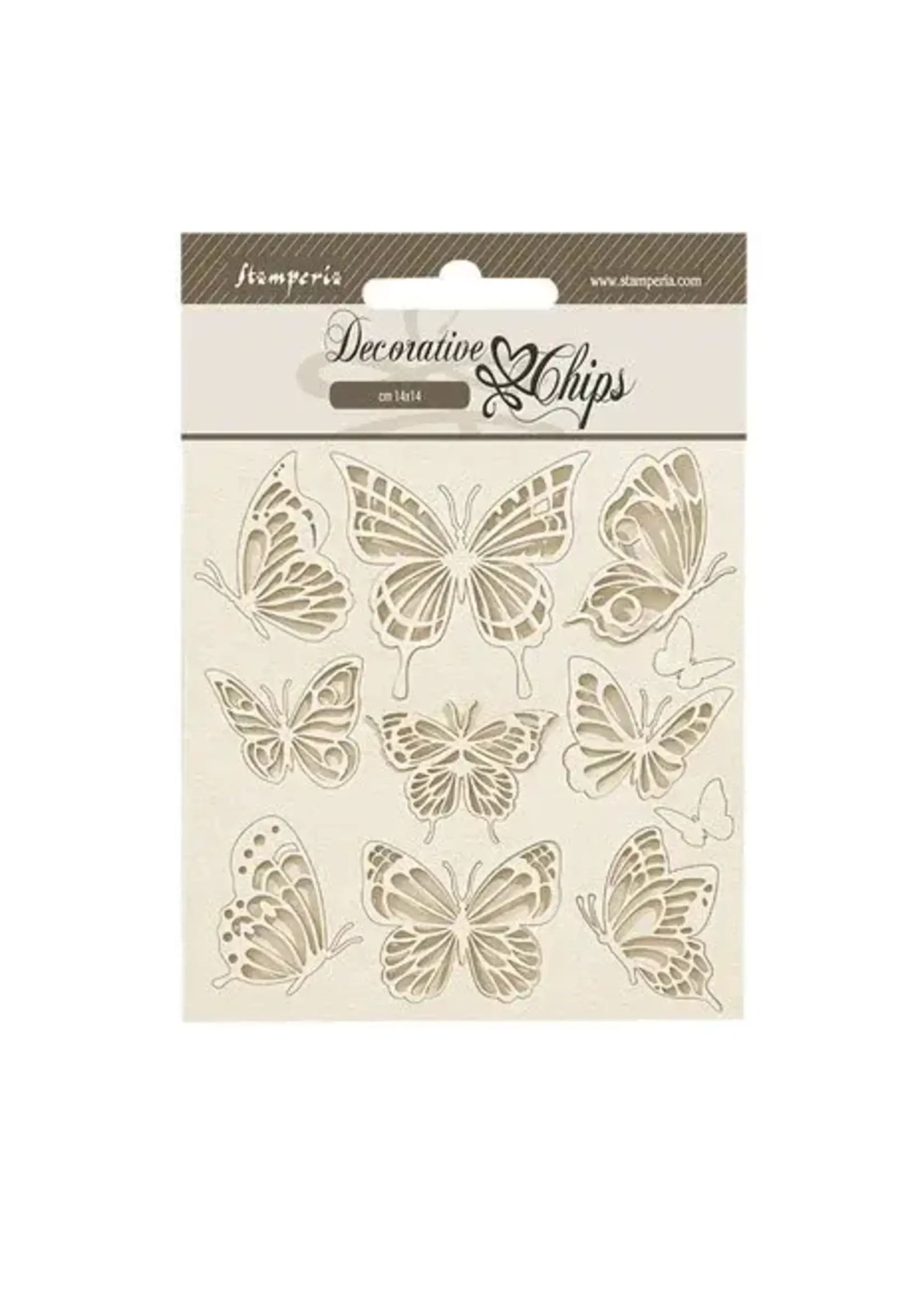 Lavender Decorative Chips Butterflies (SCB220)