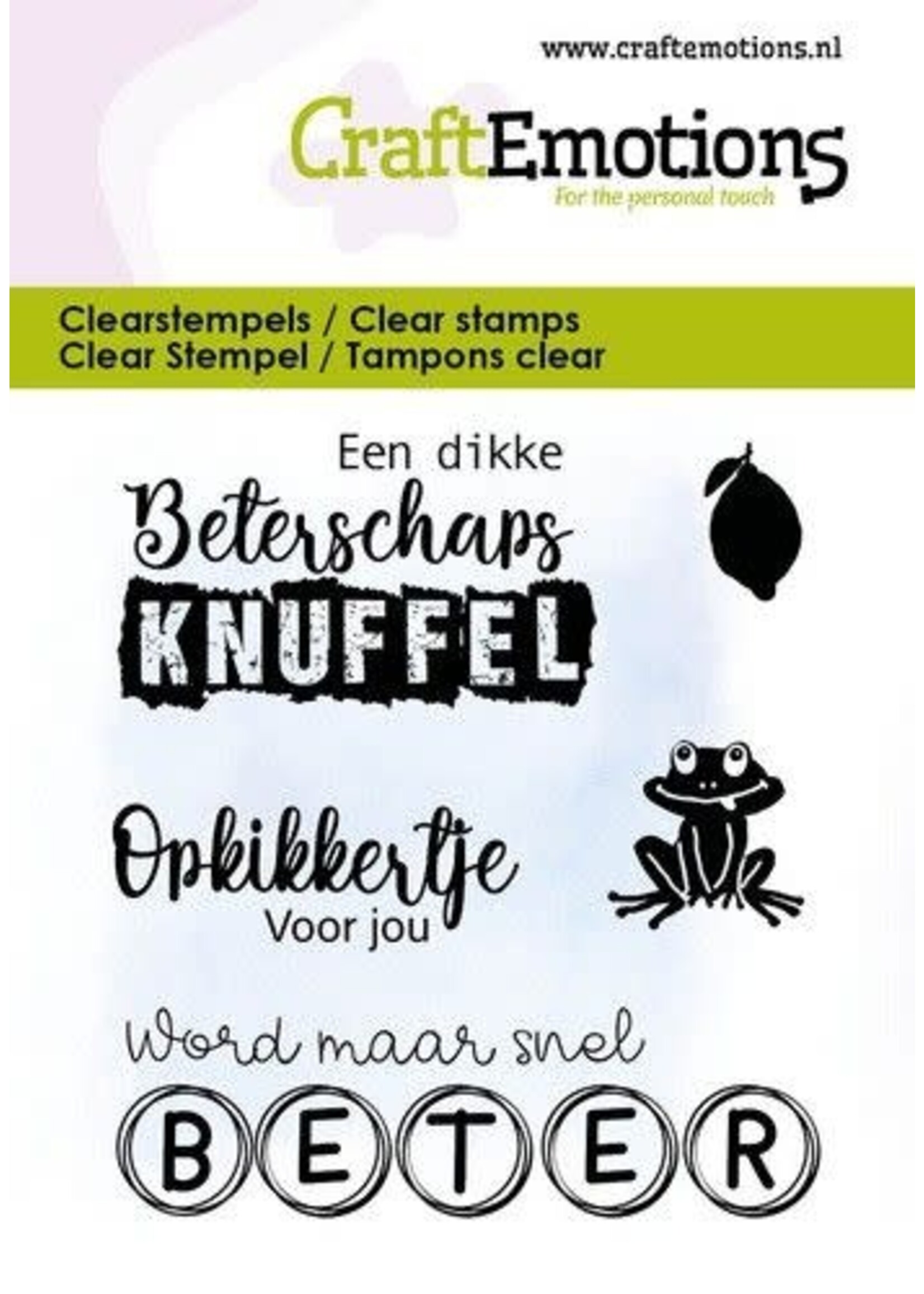CraftEmotions clearstamps 6x7cm - Beterschapsknuffel Tekst NL (12-23) Artikelnummer 130501/5065