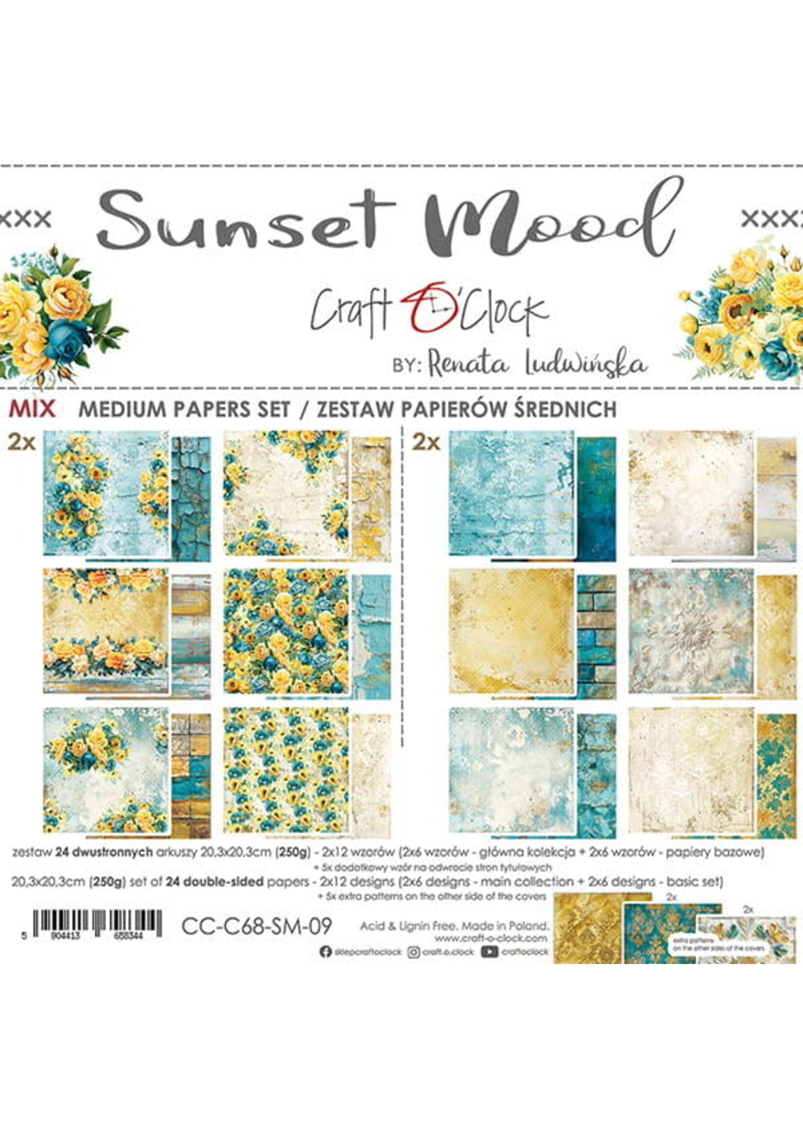 SUNSET MOOD - SET VLOEITJES 20,3X20,3CM - MIX