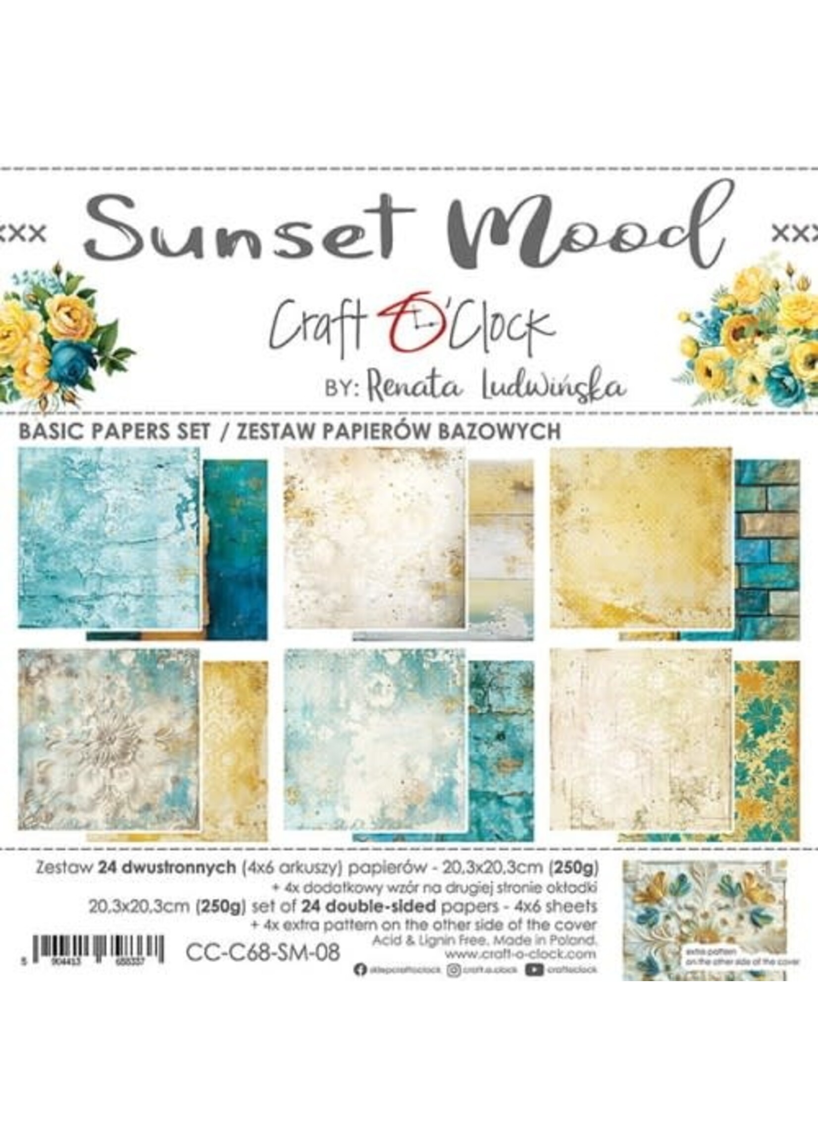 SUNSET MOOD - SET PAPIER 20,3X20,3CM - BASIC