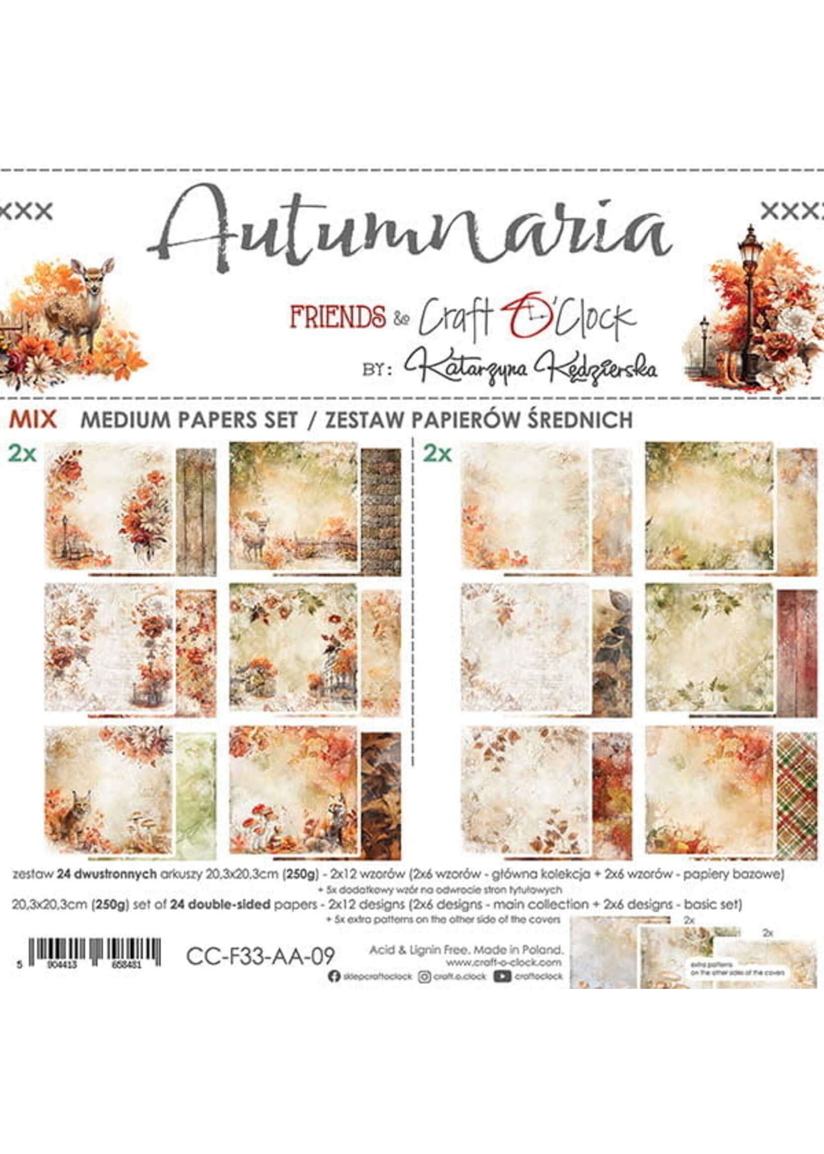 AUTUMNARIA - SET VLOEITJES 20,3X20,3CM - MIX