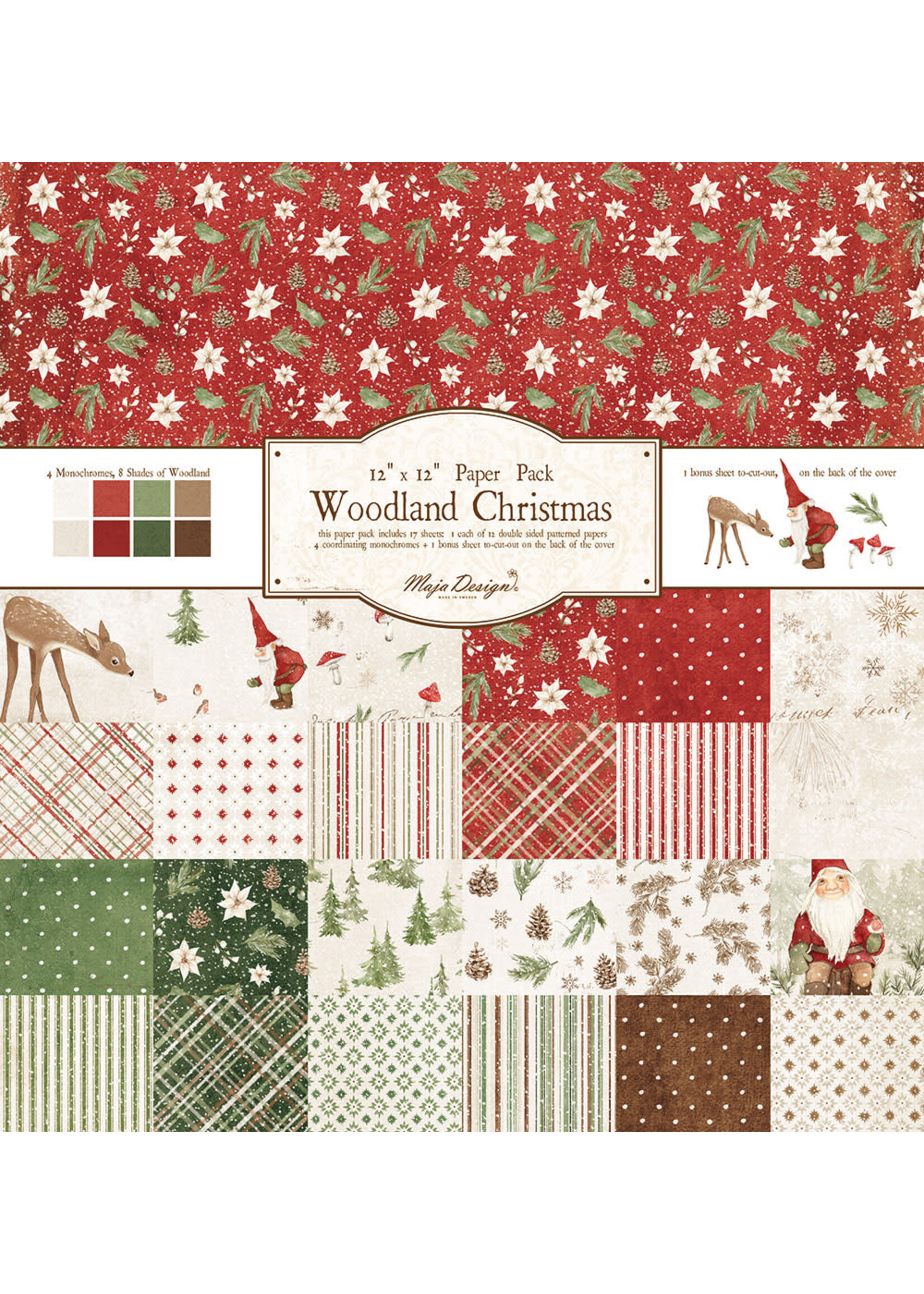 Woodland Christmas - 12 x 12" collectie pack 17 dubbelzijdige vellen