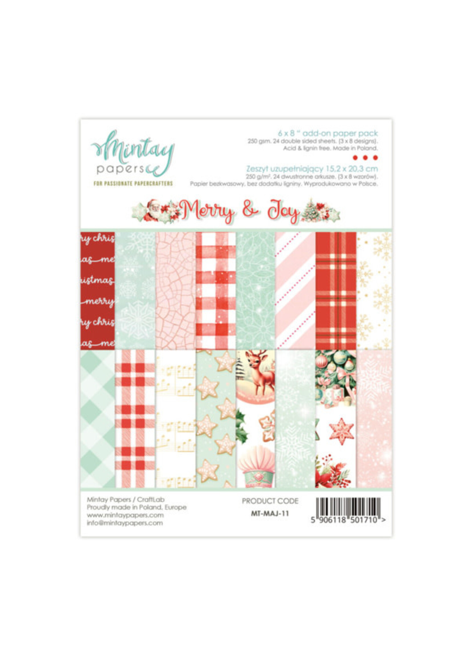 6 X 8 ADD-ON PAPER PAD - MERRY & JOY