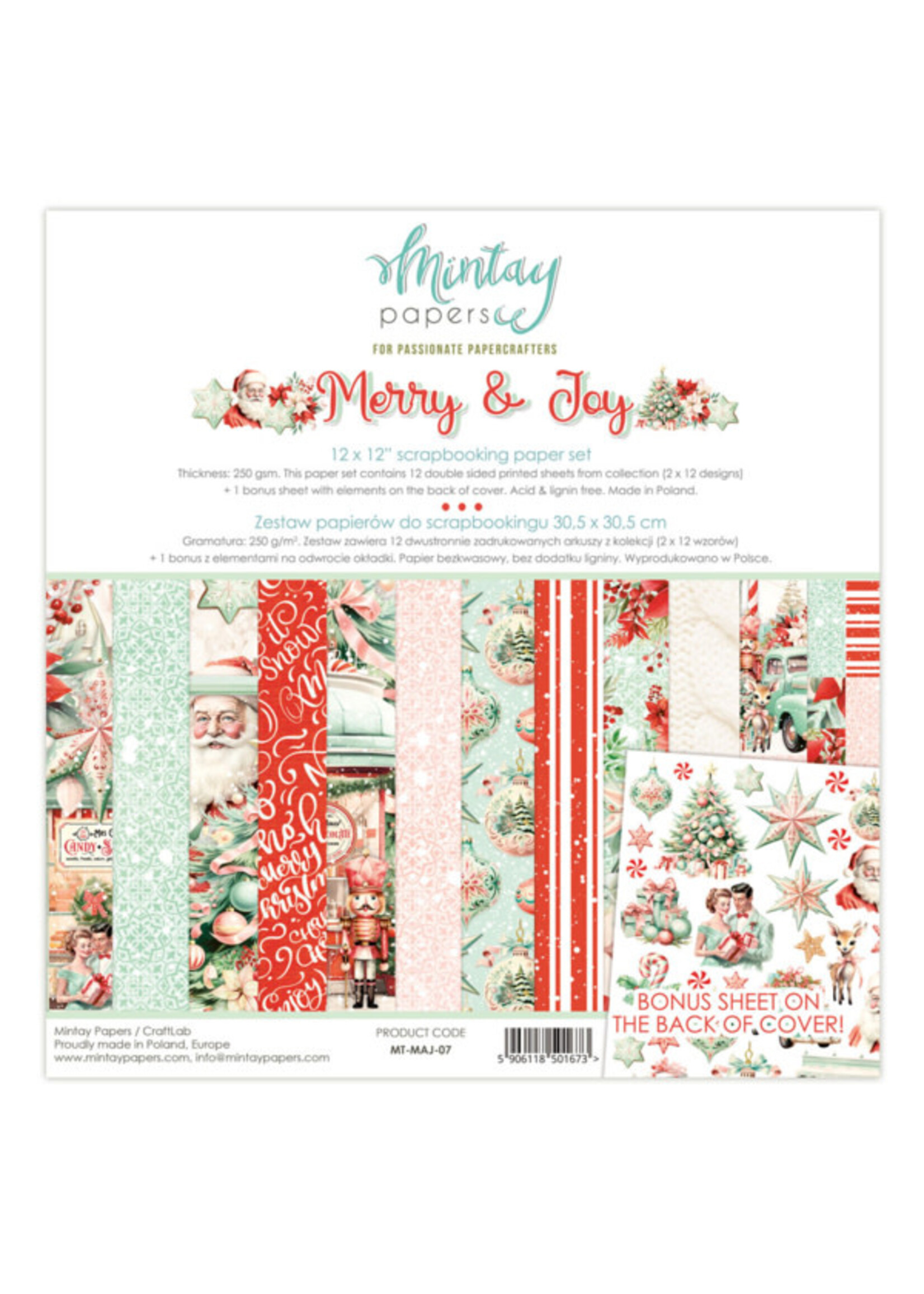 12 X 12 PAPIER SET - MERRY & JOY