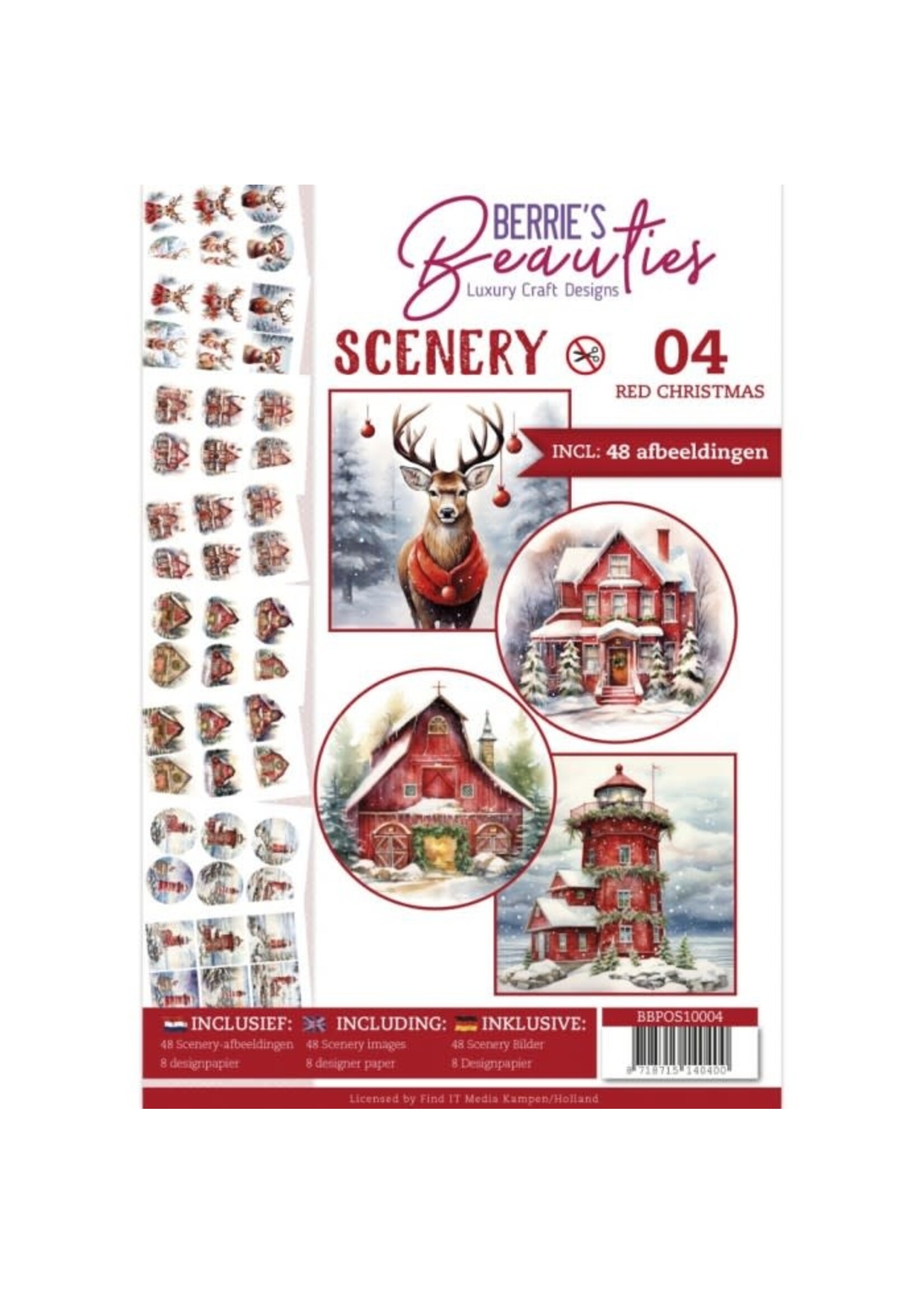 Push-Out Book Scenery 4- Red Christmas