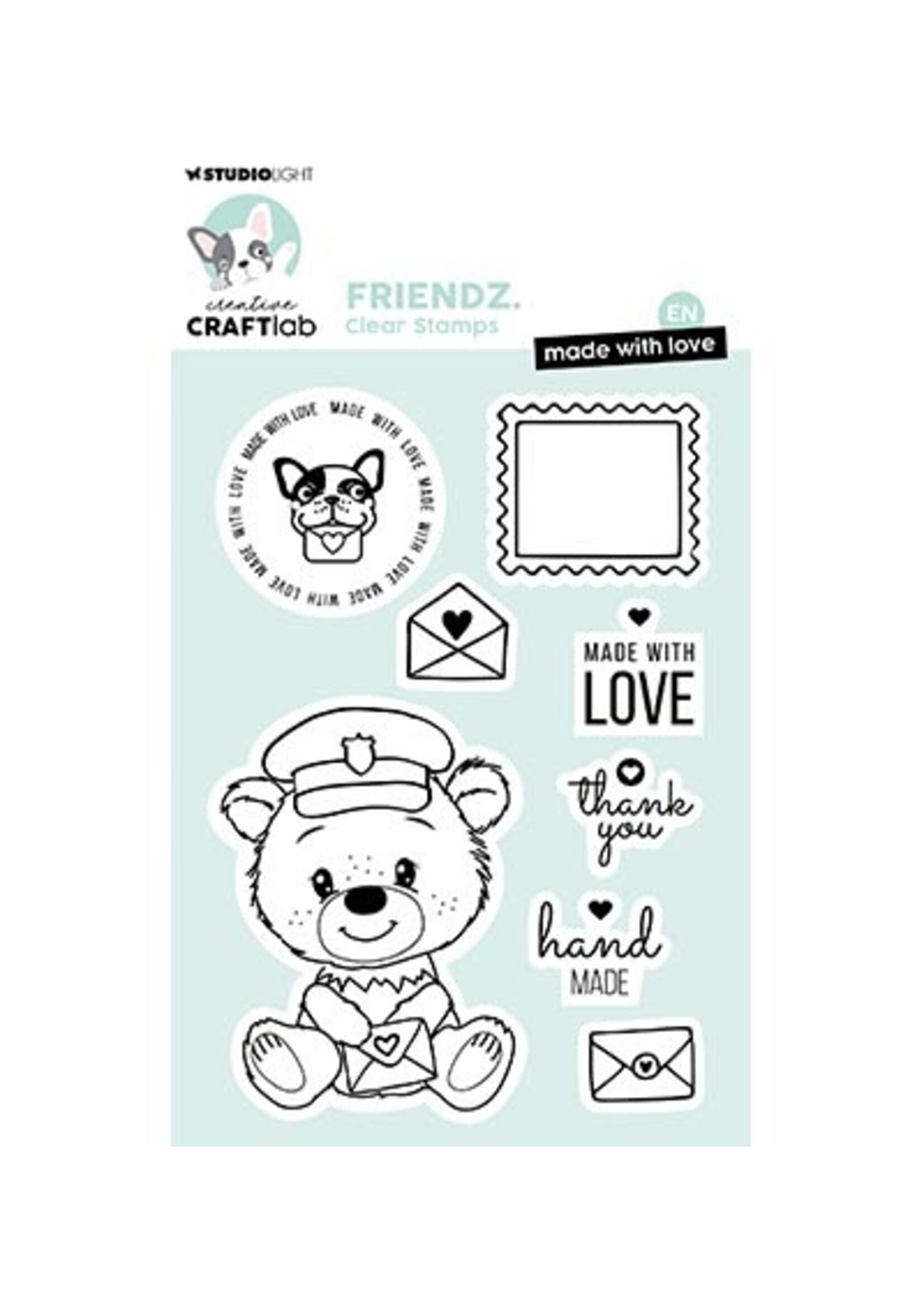 CCL-FR-STAMP709 - EN Made with love Friendz nr.709