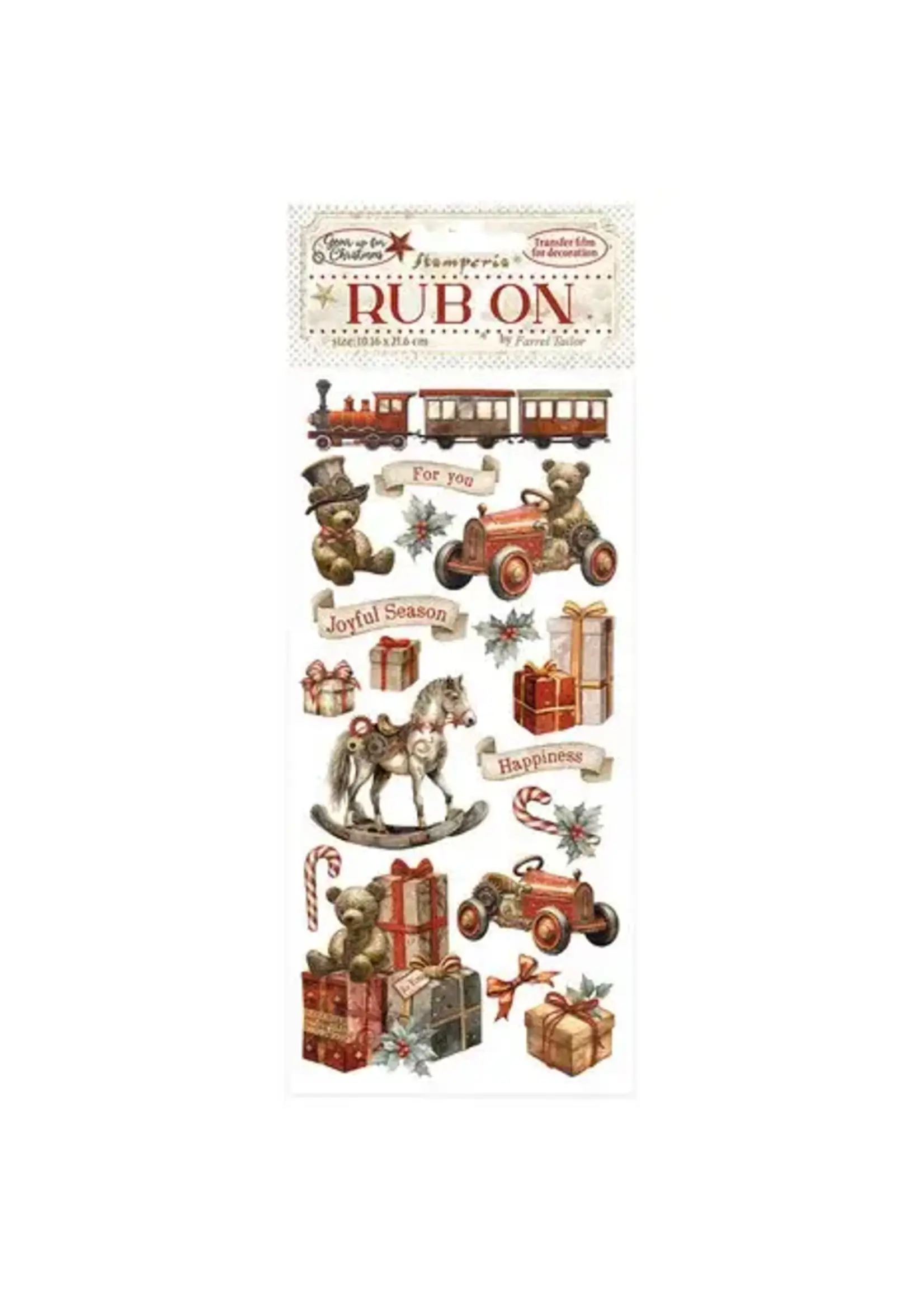 Gear up for Christmas Rub-On 4x8,5 Inch Toys (DFLRB103)