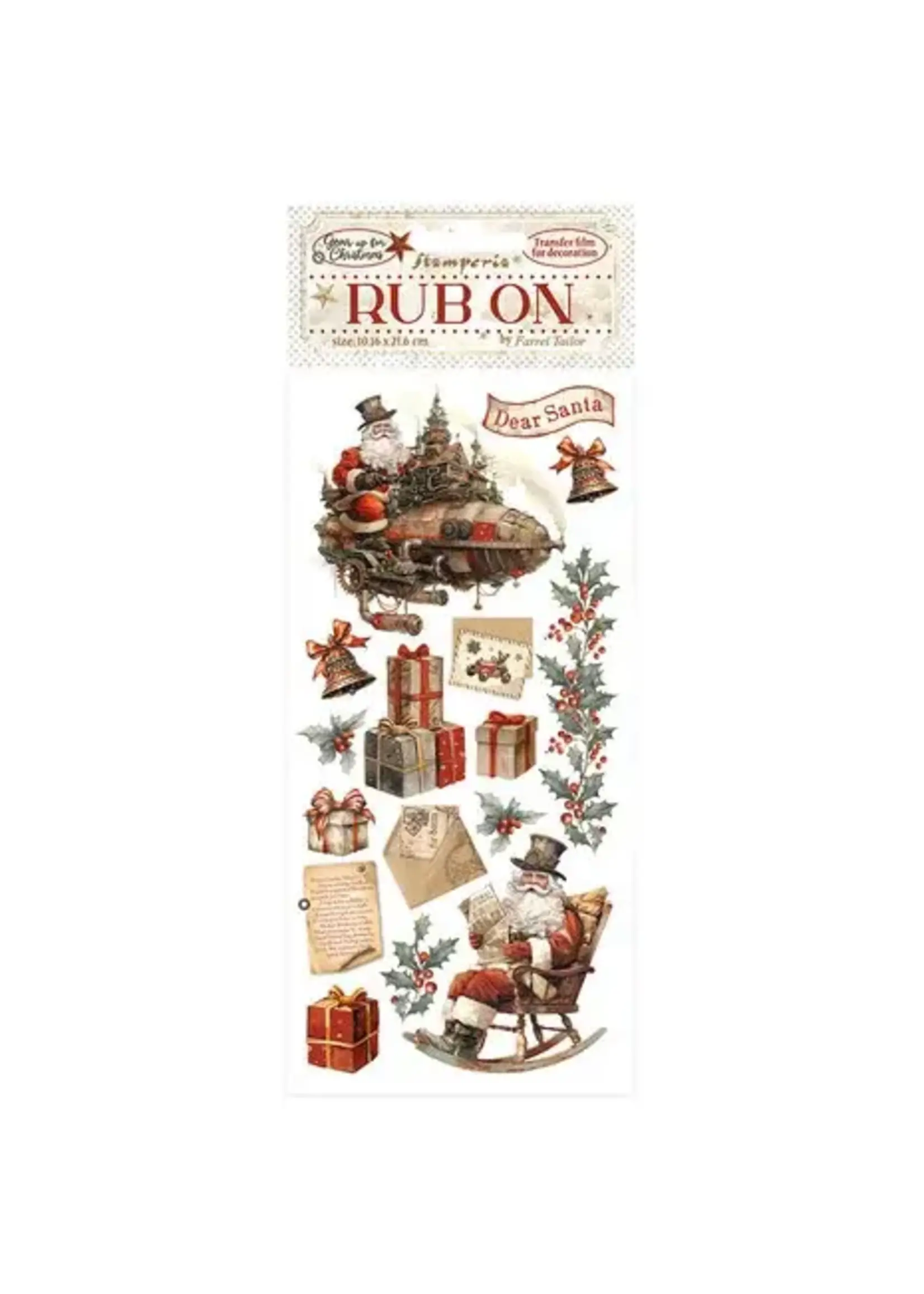 Gear up for Christmas Rub-On 4x8,5 Inch Santa Claus (DFLRB102)
