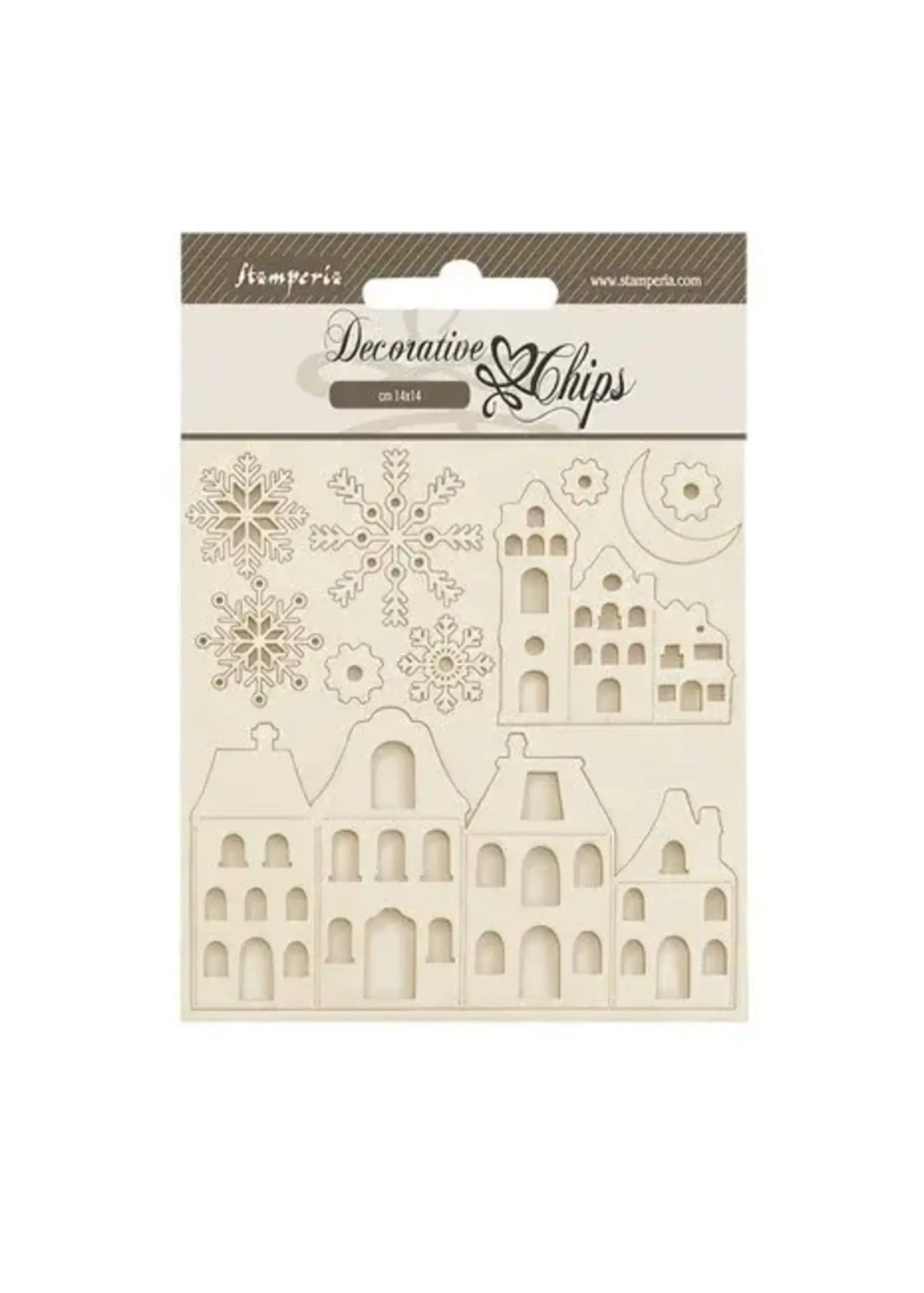 Gear up for Christmas Decorative Chips Cozy Houses (SCB226)