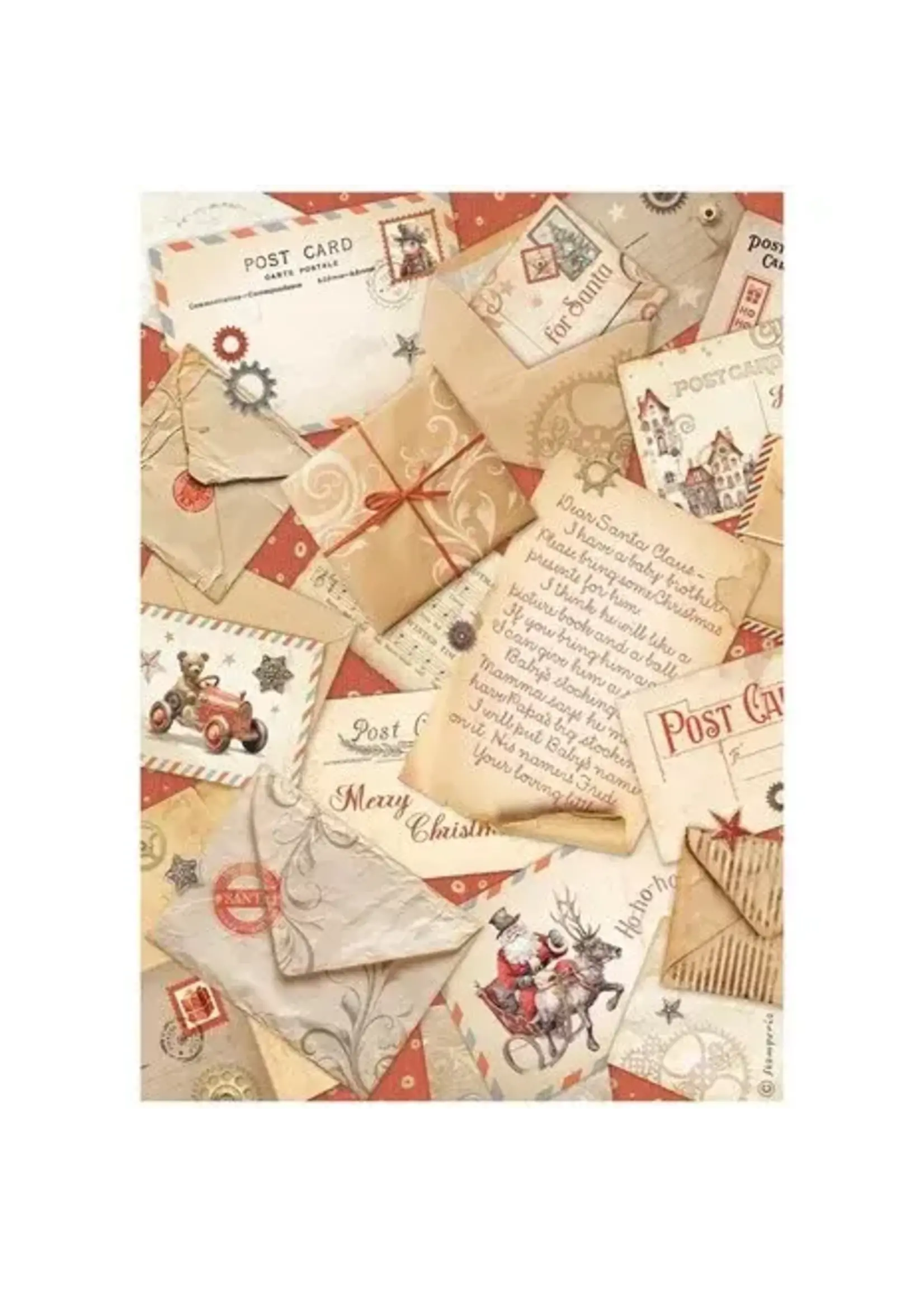 Gear up for Christmas A4 Rice Paper Post Cards  (DFSA4934)