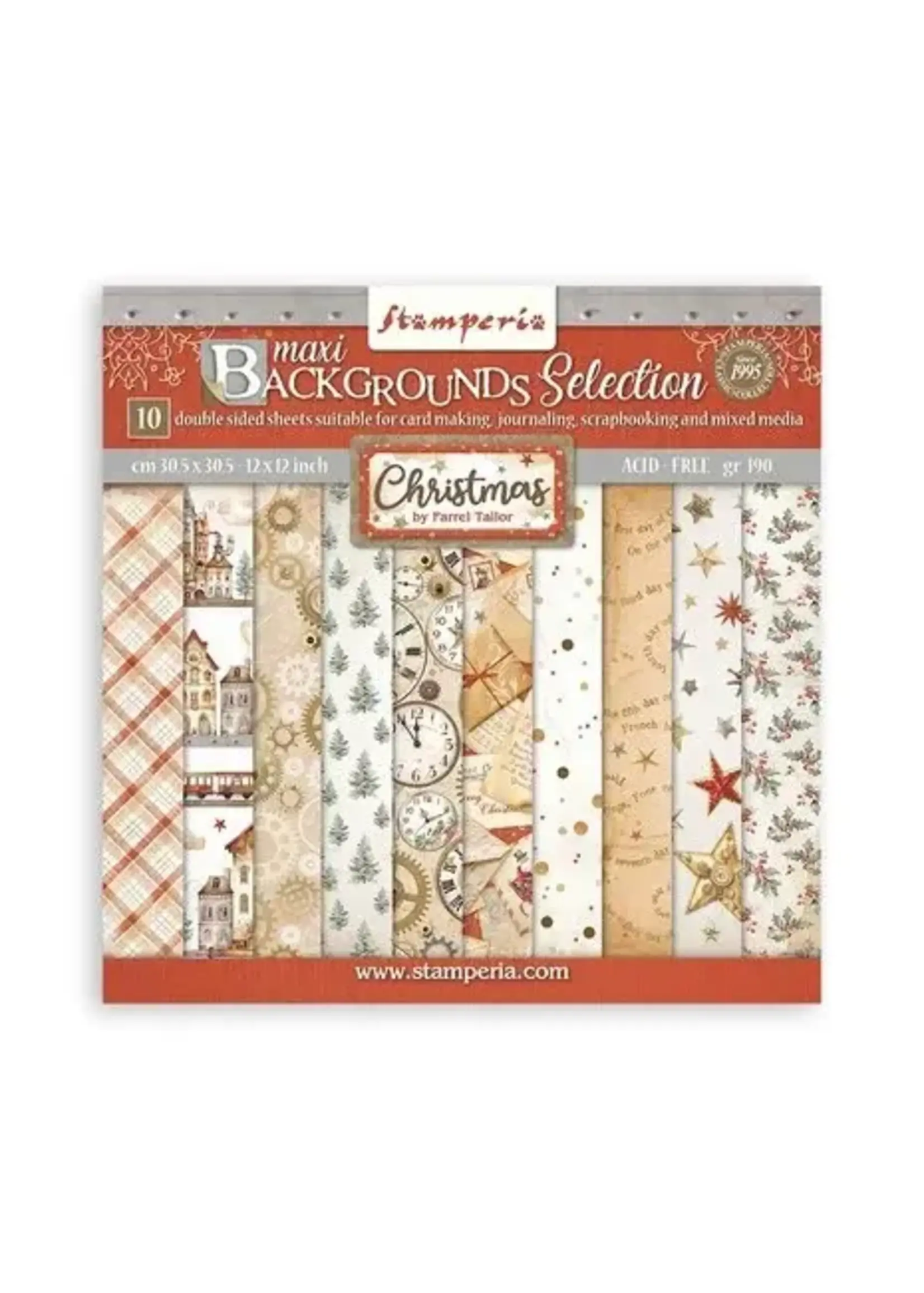 Gear up for Christmas 12x12 Inch Paper Pack Maxi Background Selection (SBBL157)