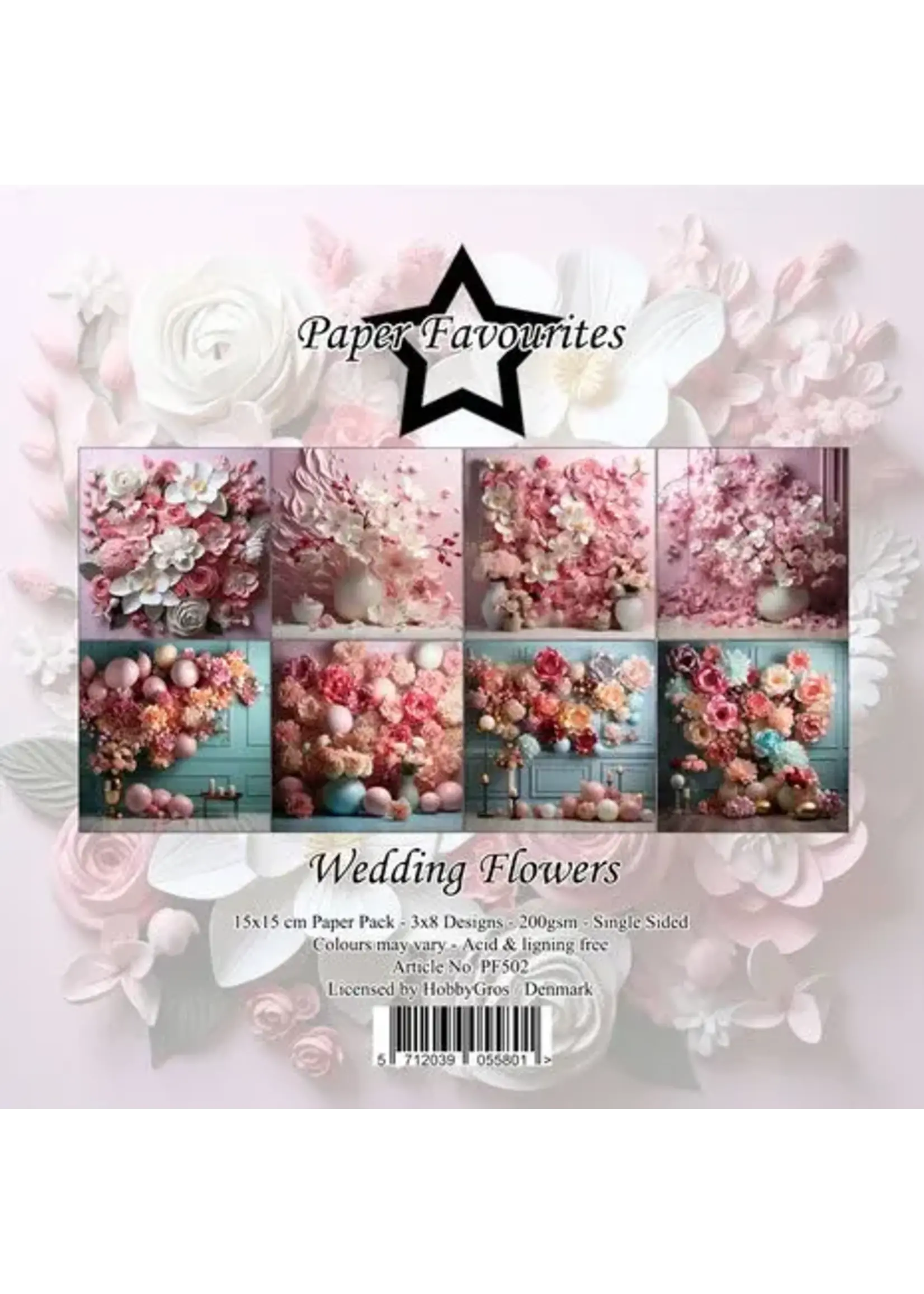 Wedding Flowers 6x6 Inch Paper Pack (PF502)