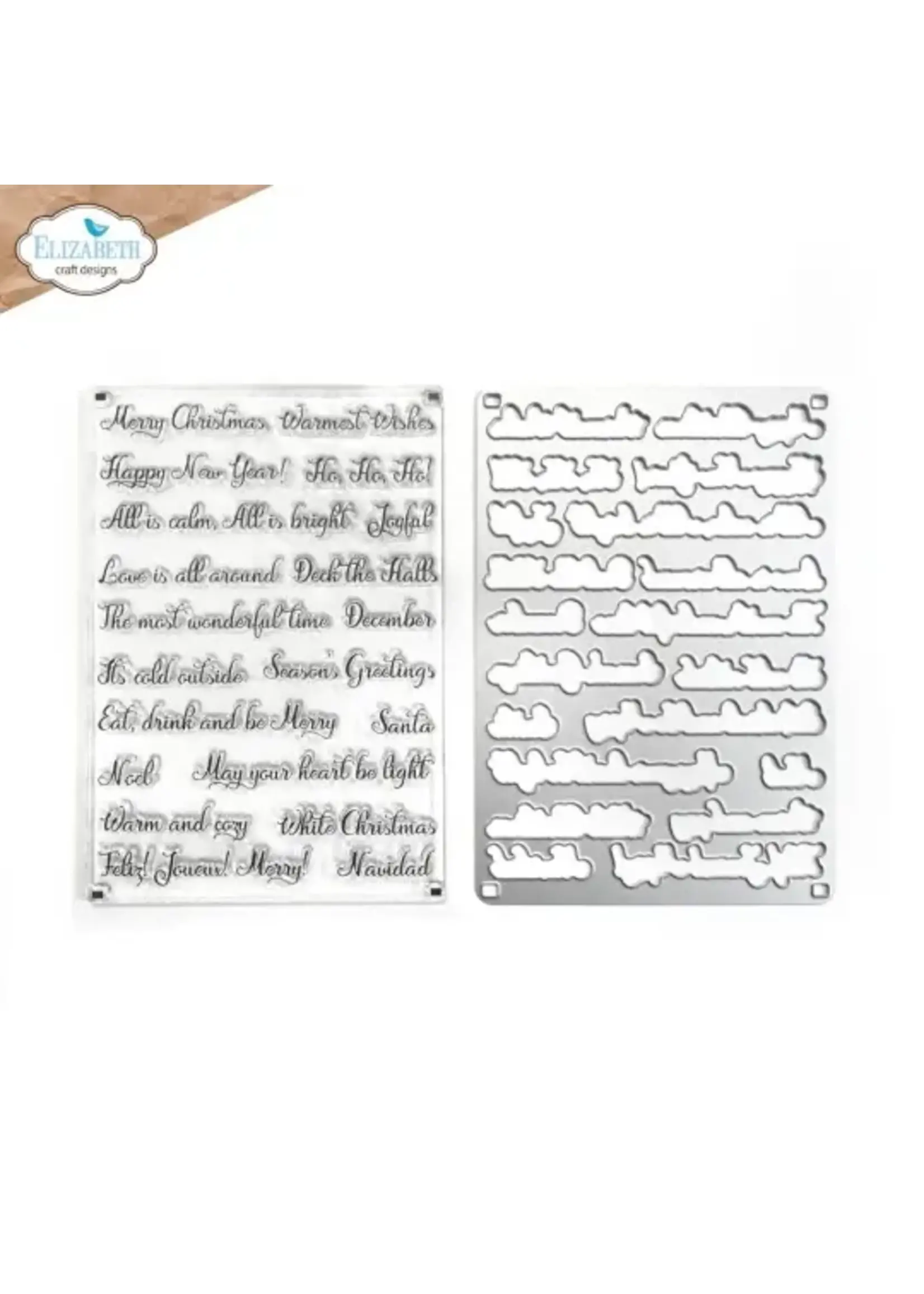 CSD369 - Christmas Phrases Stamp and Die Set