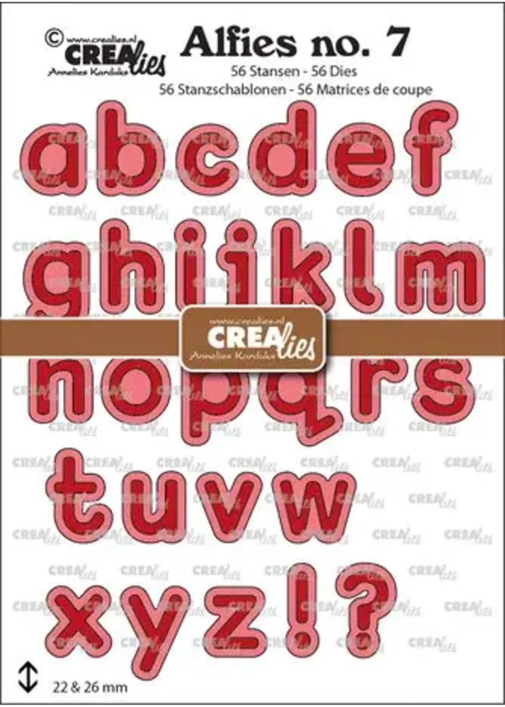 Alfies Stansen No. 07 Alfabet Kleine Letters (CLALF07) Height max. 22 & 26 mm.