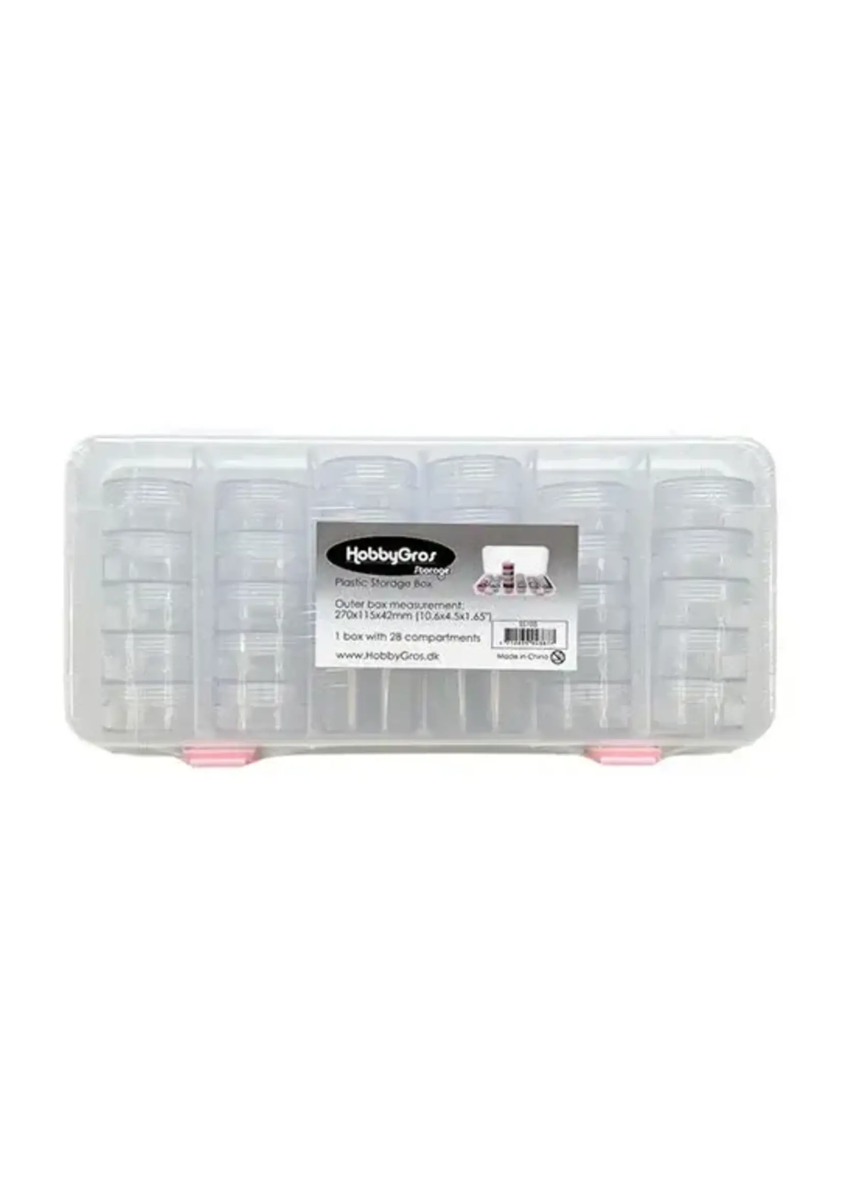 Plastic Storage Box w/ 28 Compartments - Jars (SS105)