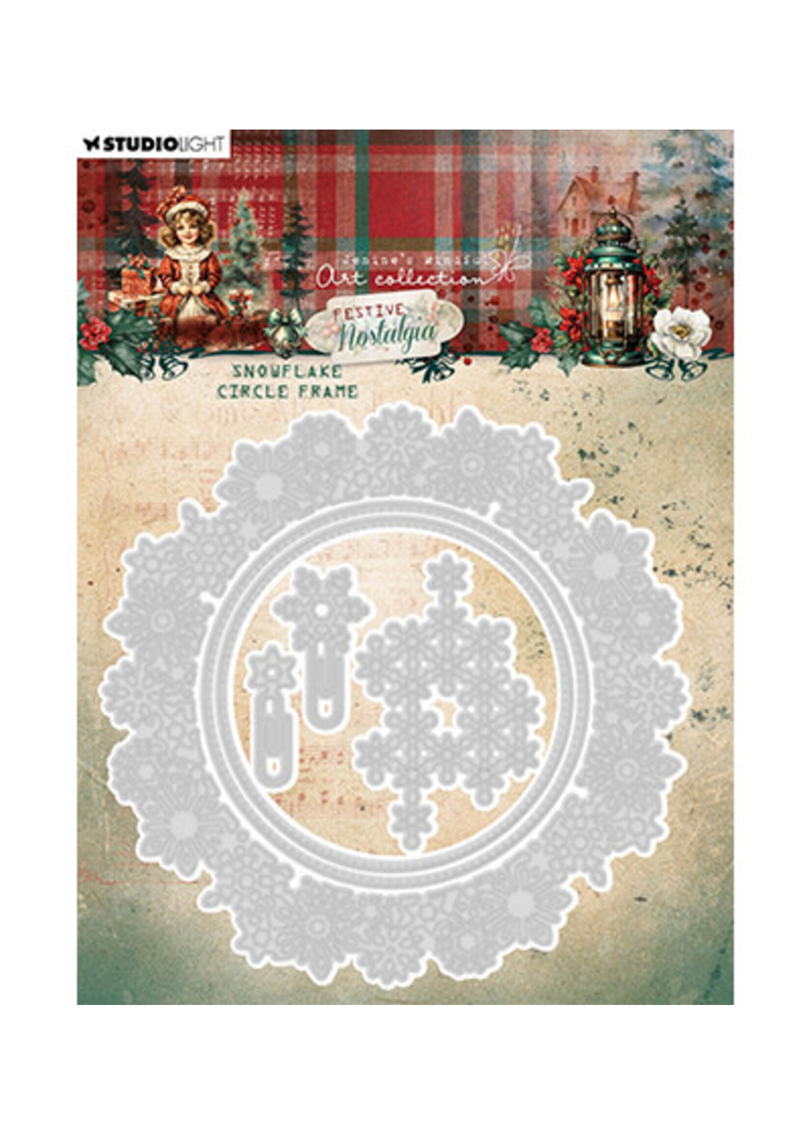 JMA-FN-CD902 - Snowflake circle frame Festive Nostalgia nr.902