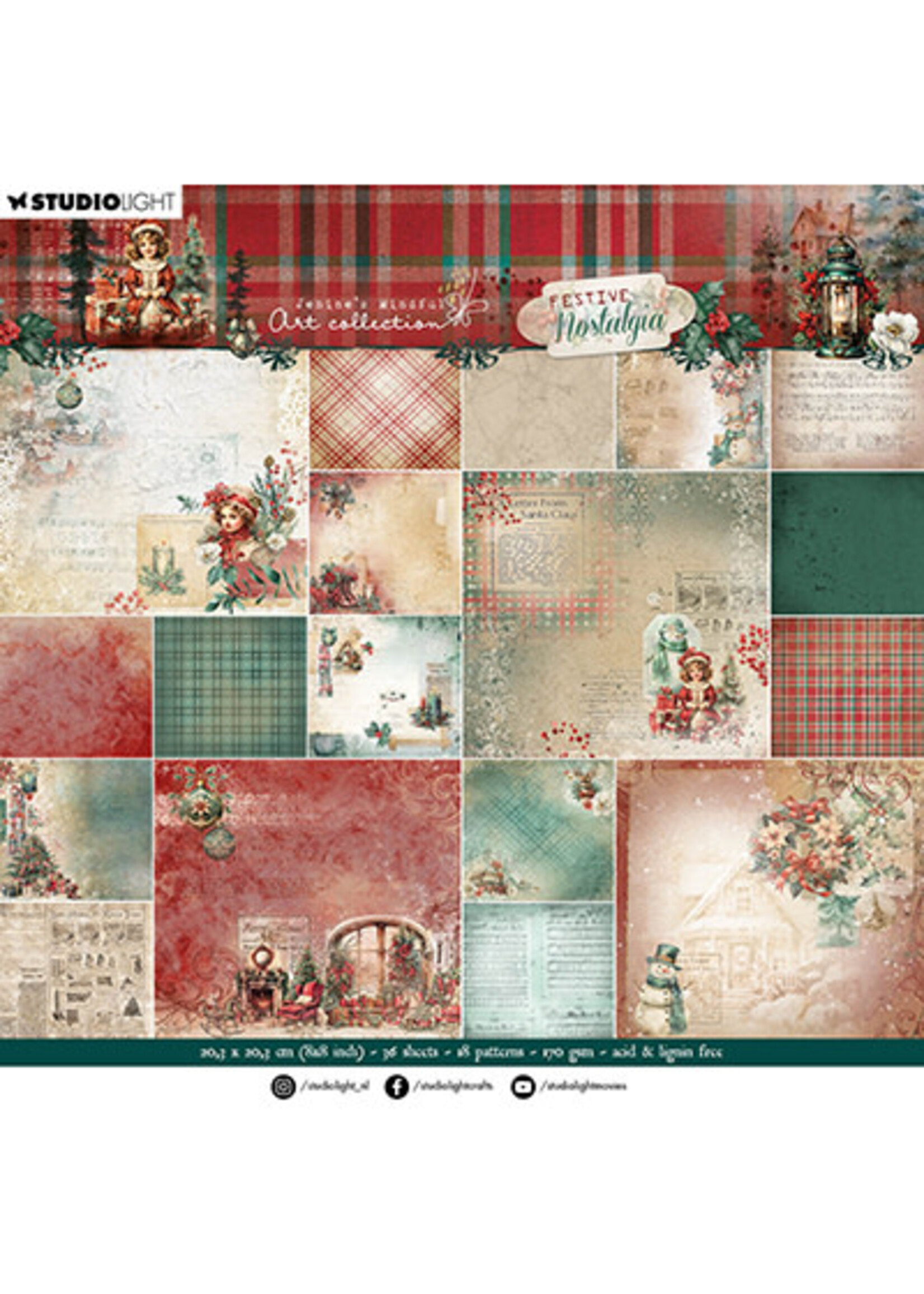 JMA-FN-DPP253 - Background designs Festive Nostalgia nr.253 20 x 20 cm