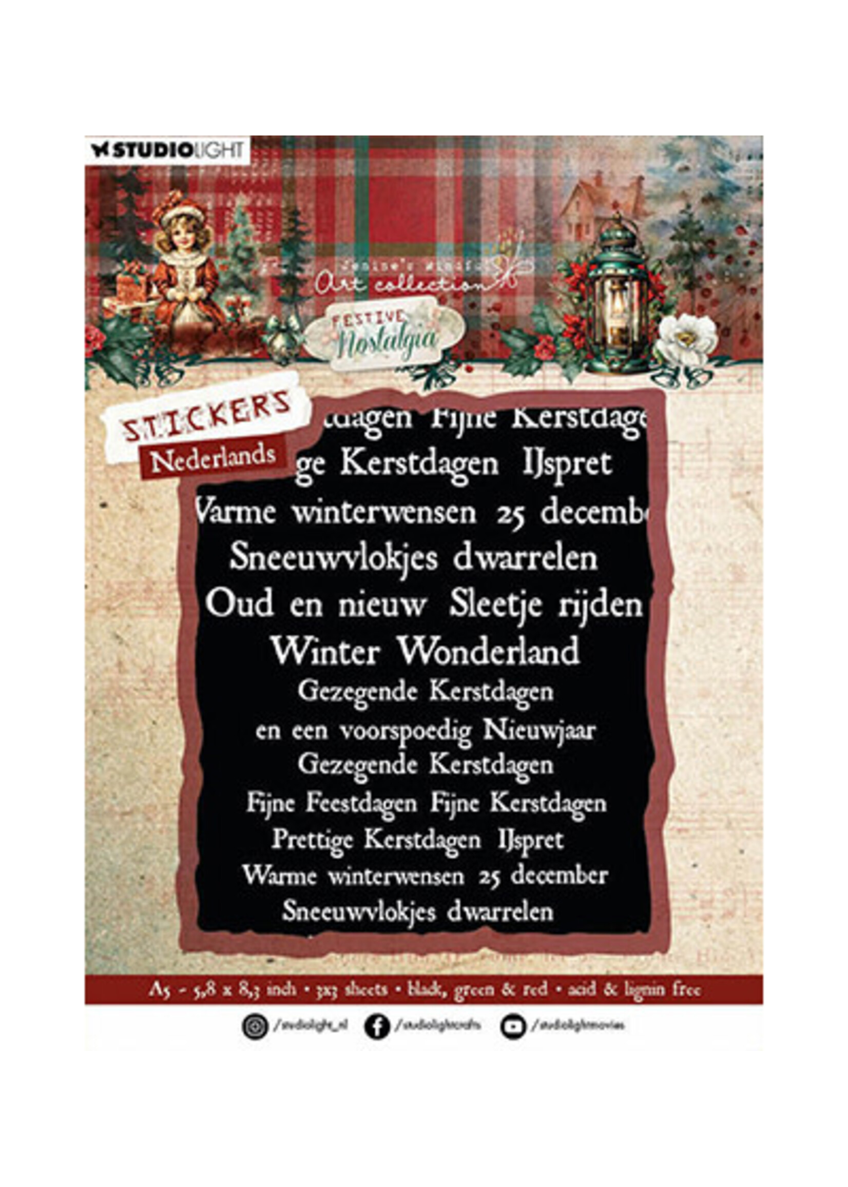 JMA-FN-STIC24 - Black, red & green - Dutch Festive Nostalgia nr.24