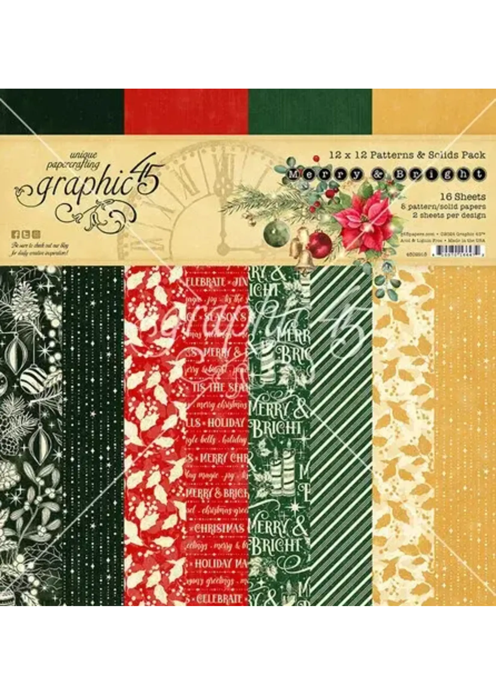 Merry & Bright 12x12 Inch Patterns & Solids Pack (4502915)