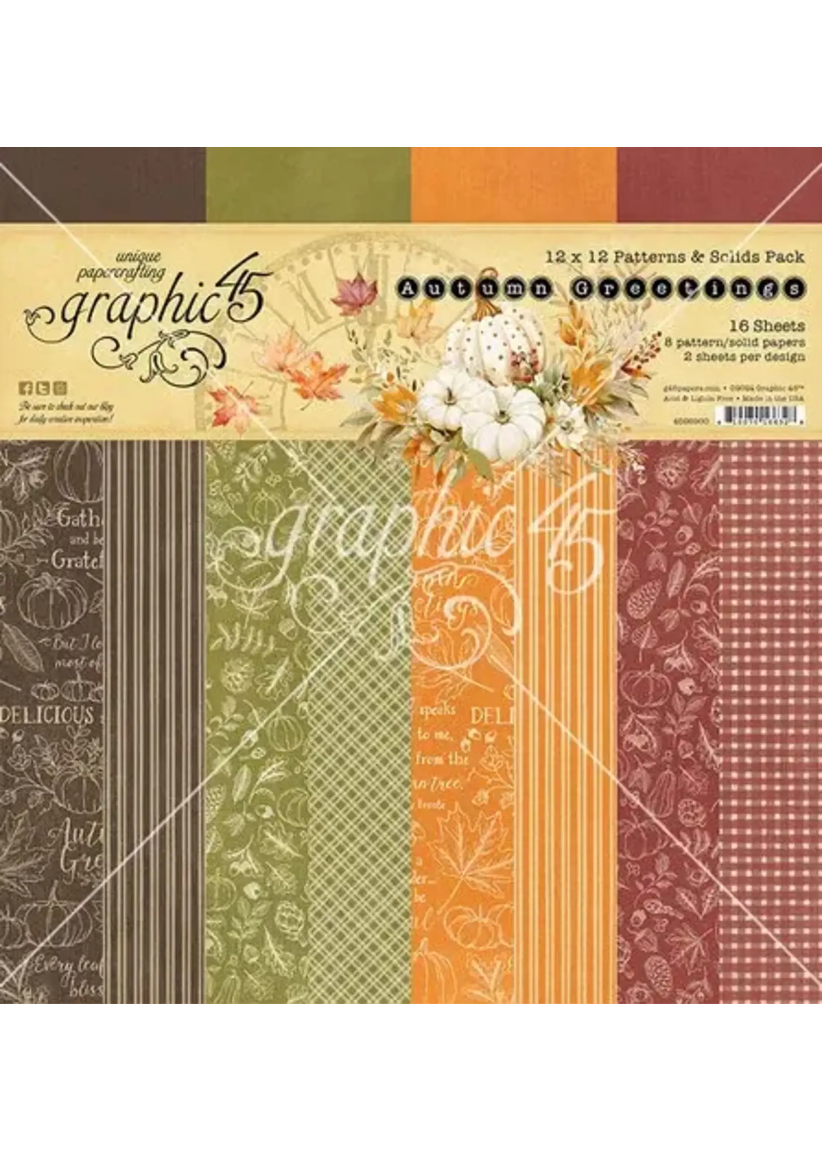 Autumn Greetings 12x12 Inch Patterns & Solids Pack (4502900)