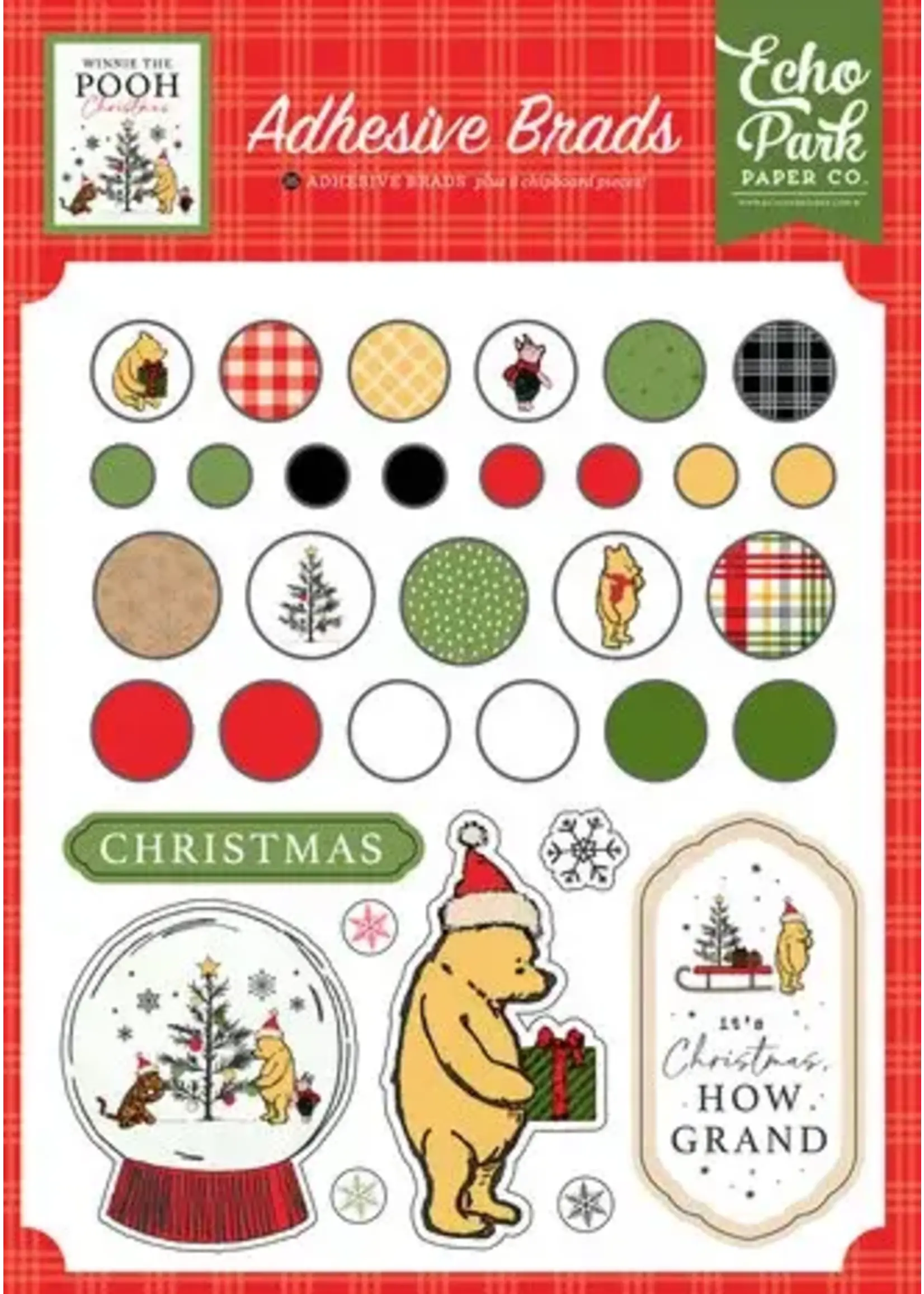Winnie The Pooh Christmas Adhesive Brads (WPC386020)