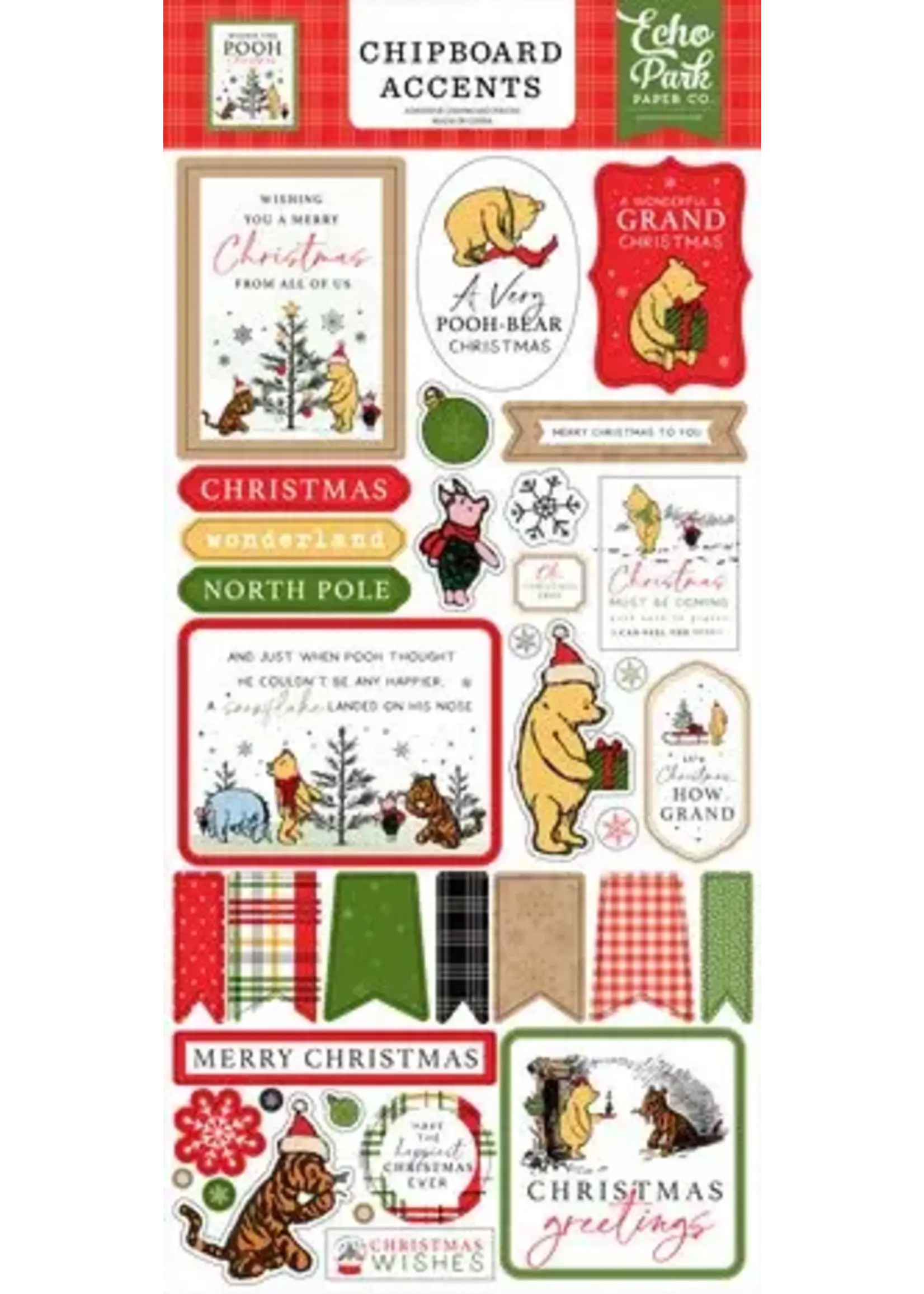 Winnie The Pooh Christmas Chipboard Accents (WPC386021)