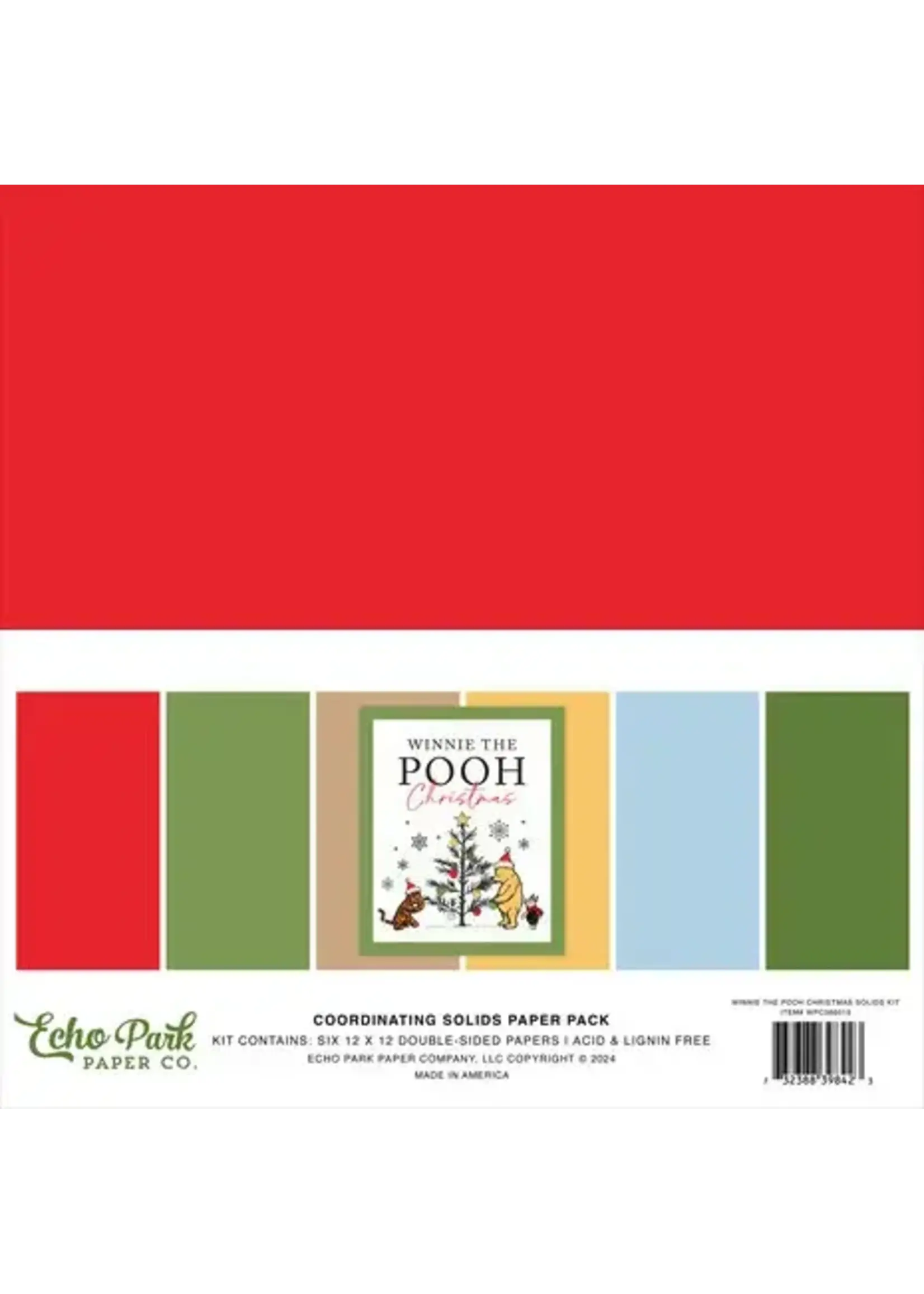 Winnie The Pooh Christmas 12x12 Inch Coordinating Solids Paper Pack (WPC386015)