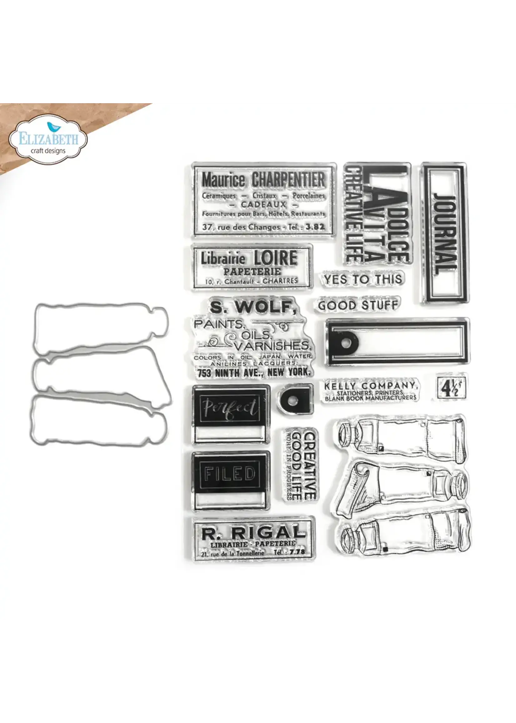 De stempel- en stansset van Craftstore Planner Essentials SKU: CSD375