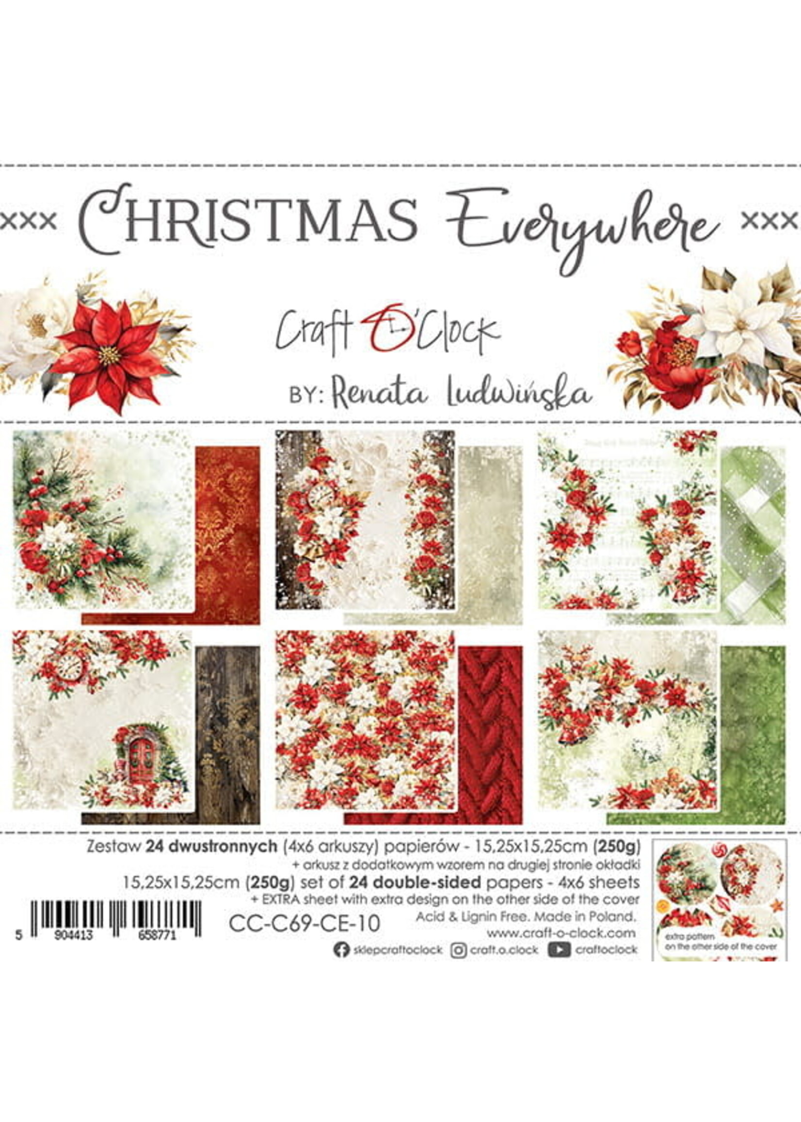 CHRISTMAS EVERYWHERE - een set papieren 15,25x15,25cm