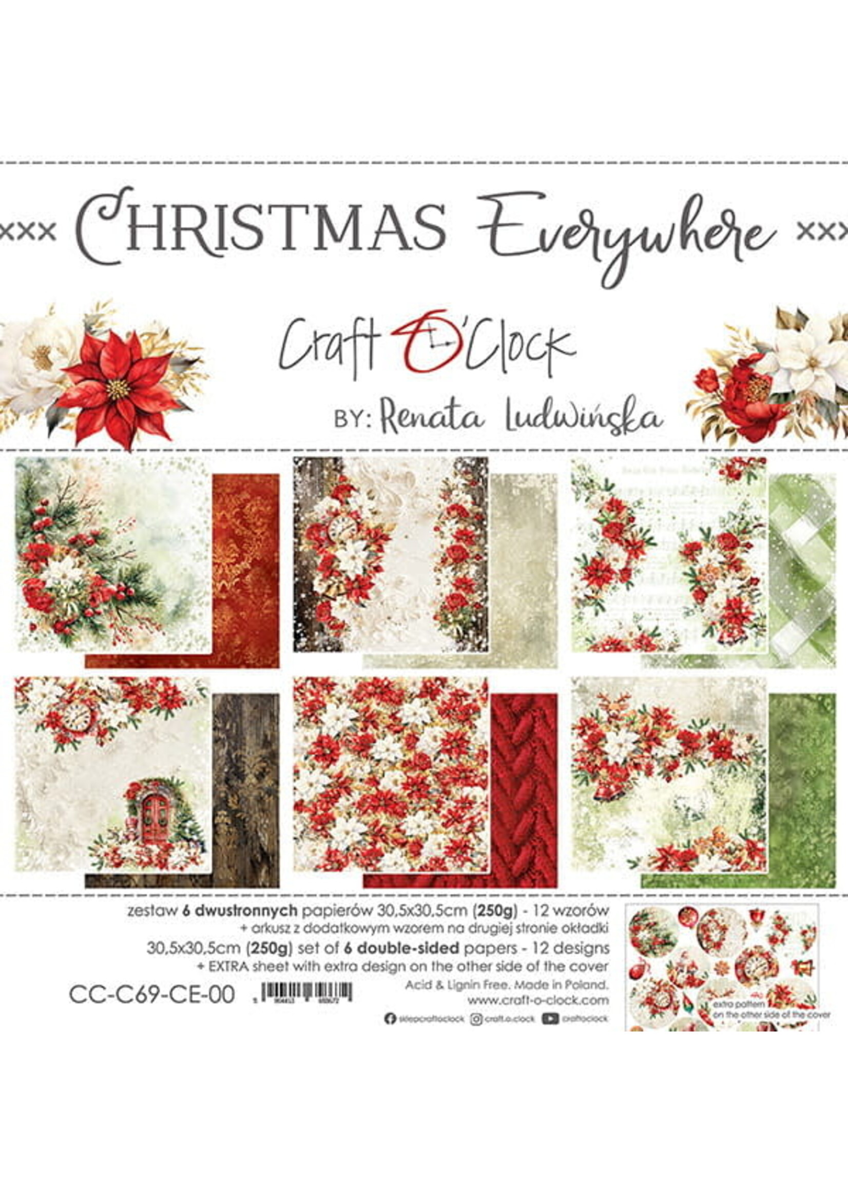 CHRISTMAS EVERYWHERE - een set papieren 30,5x30,5cm