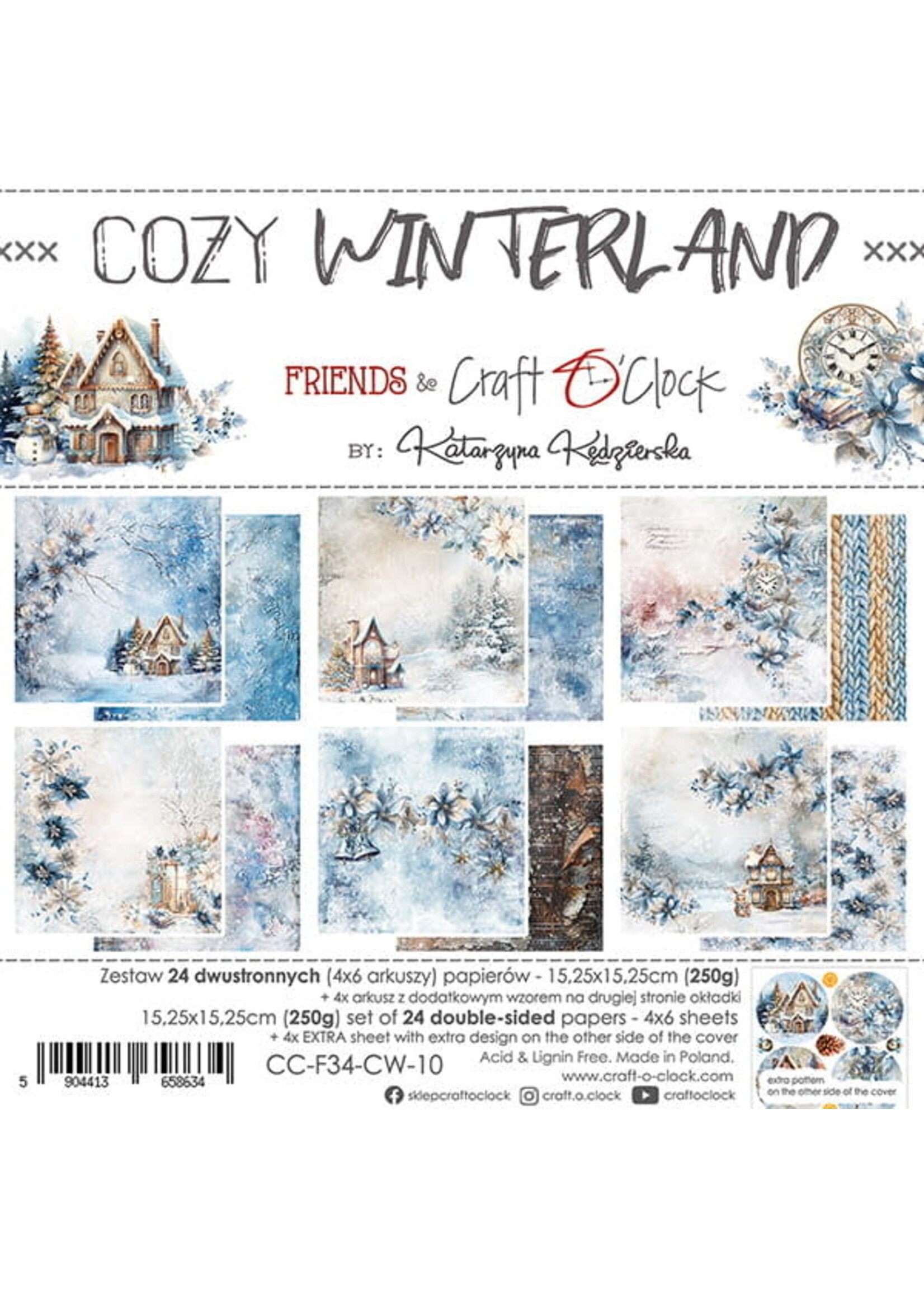 COZY WINTERLAND - een set papieren 15,25x15,25cm