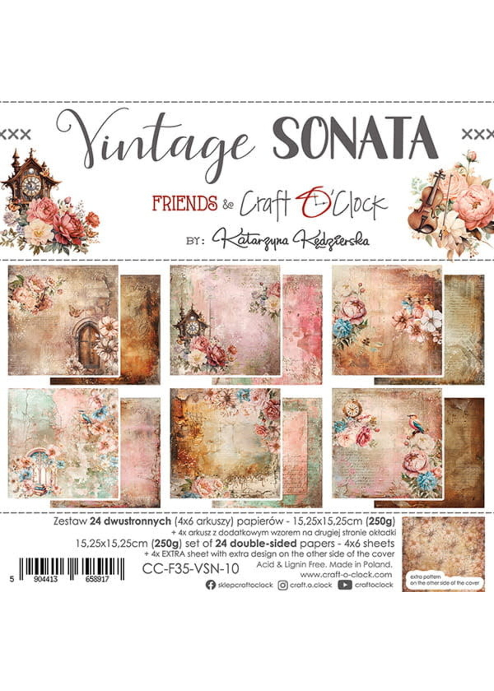 VINTAGE SONATA - een set papieren 15,25x15,25cm