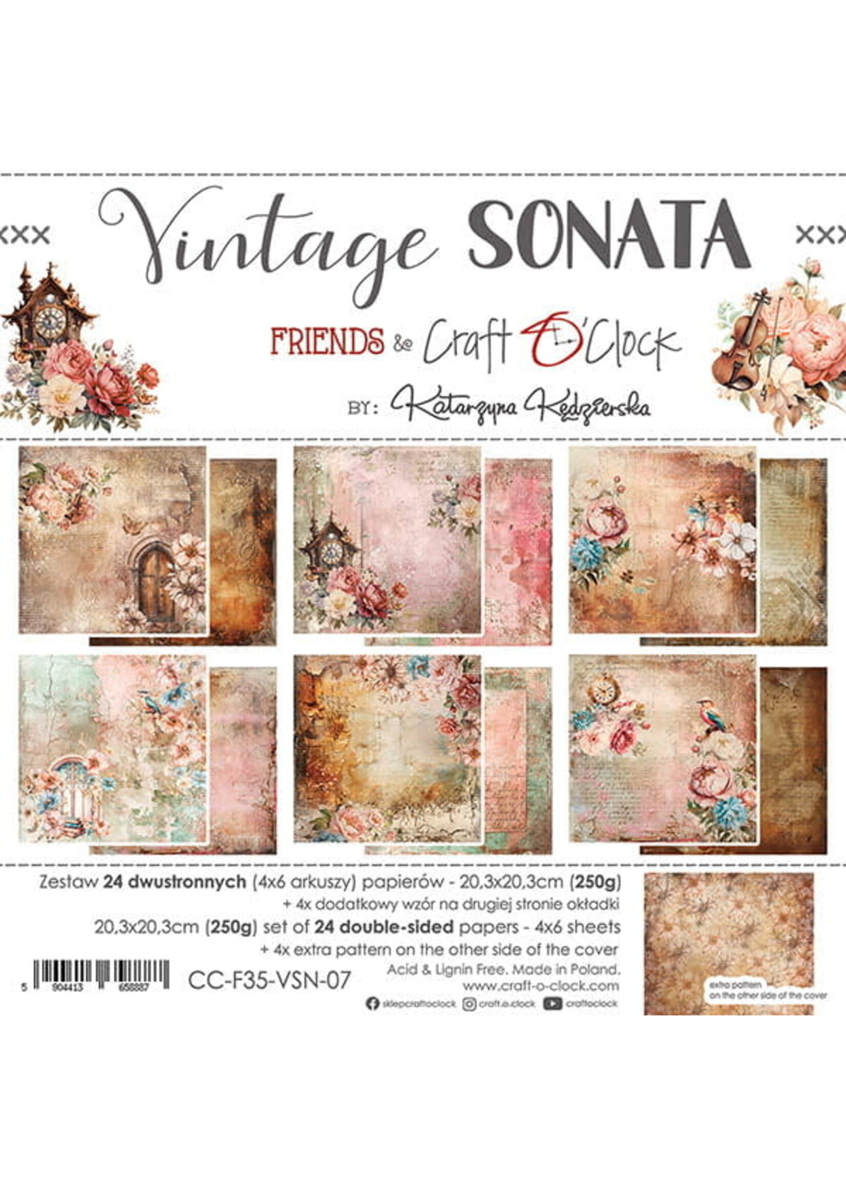 VINTAGE SONATA - een set papieren 20,3x20,3cm