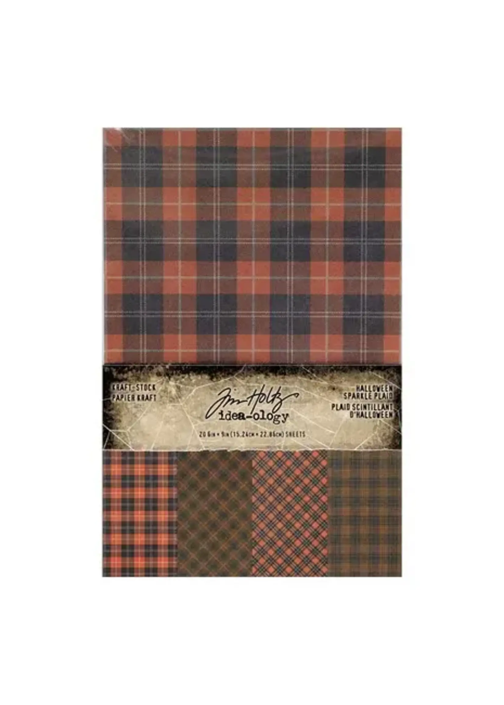 Tim Holtz Halloween Kraft-stock Halloween Sparkle Plaid (TH94398)